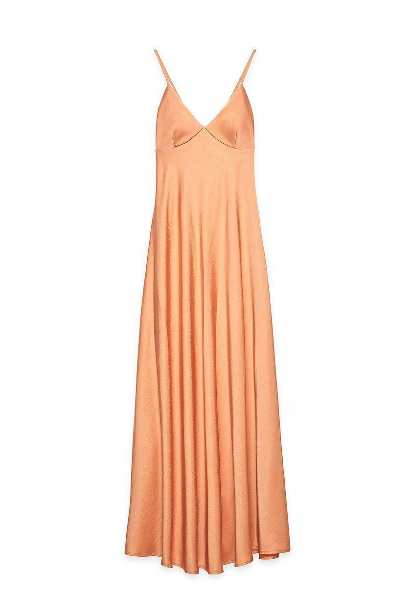 Satin Tie Back Volume Dress Product Image