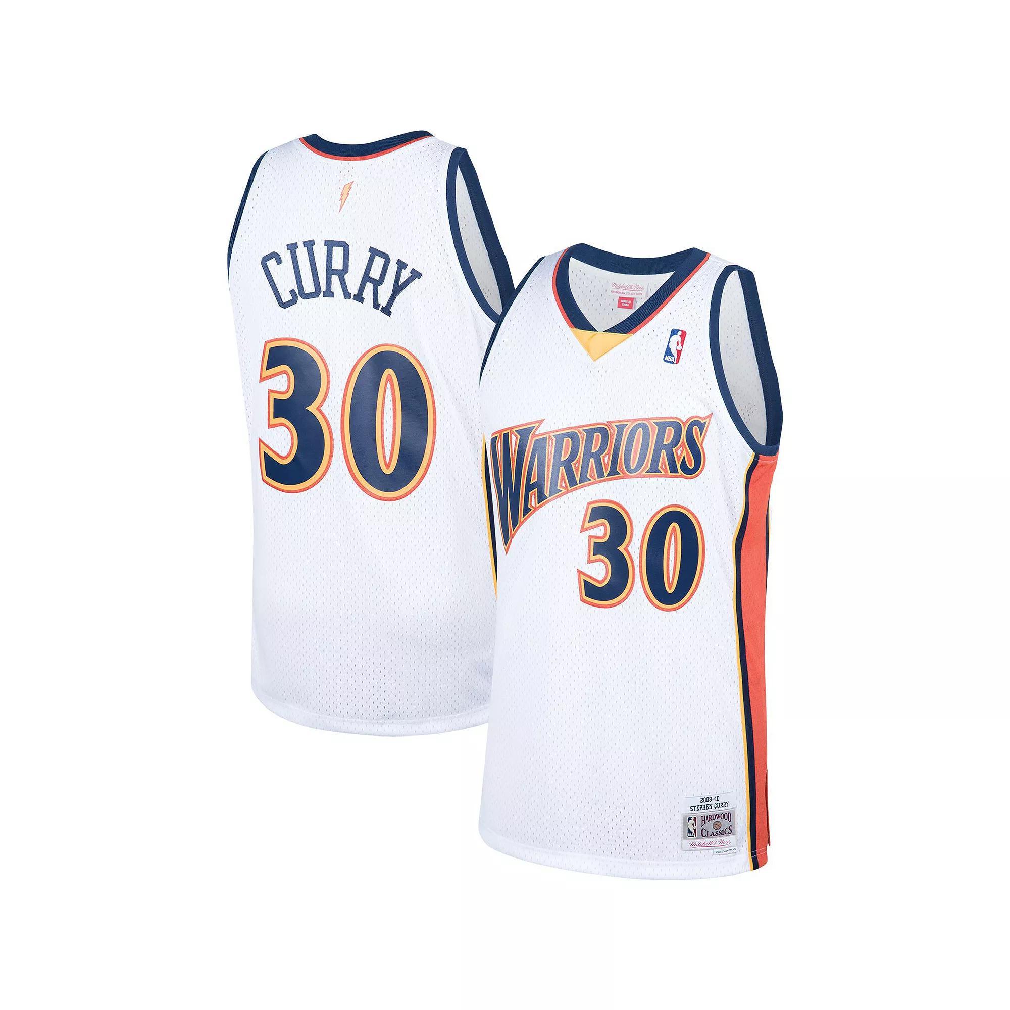 Men's Mitchell & Ness Stephen Curry White Golden State Warriors 2009-10 Hardwood Classics Swingman Jersey, Size: Large Product Image