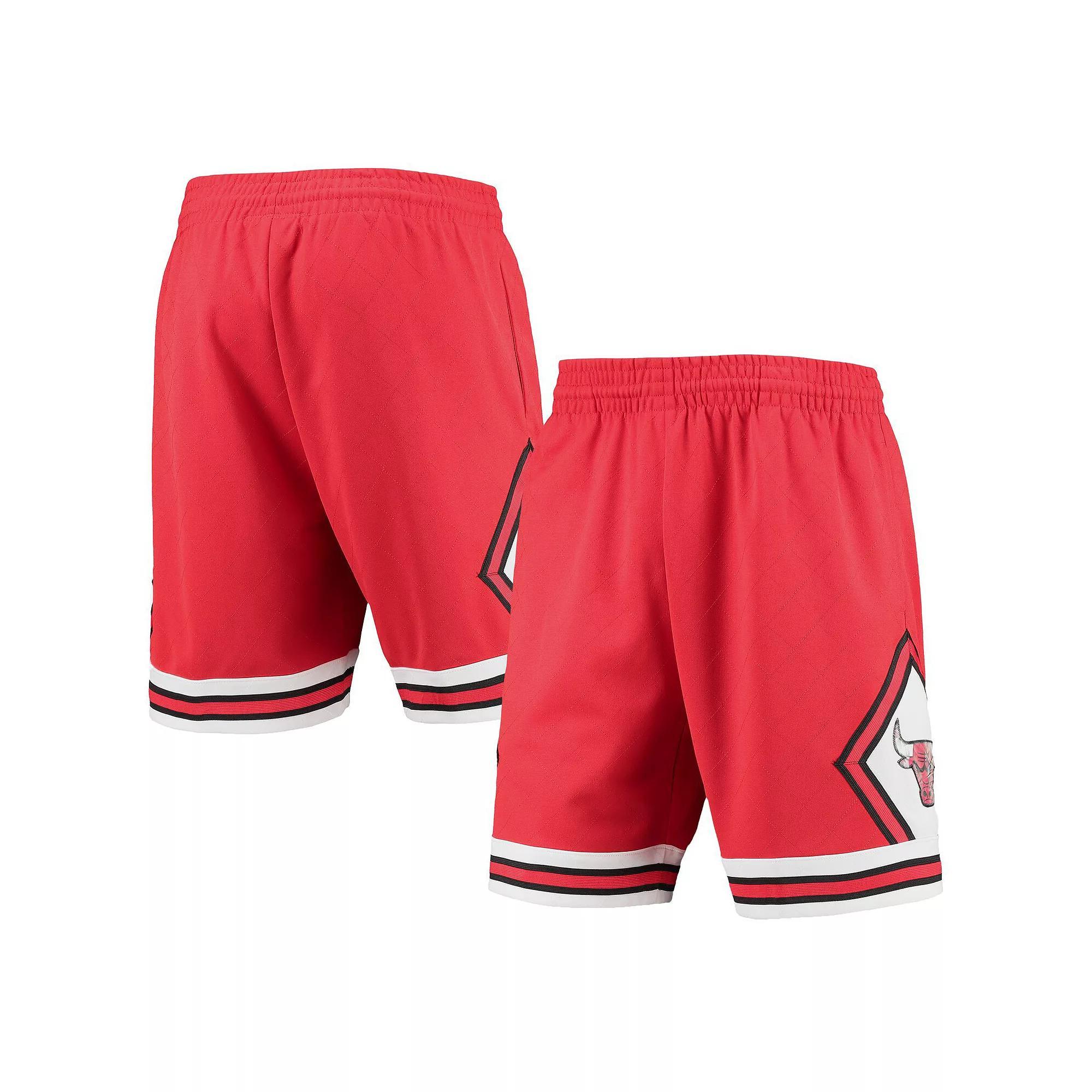 Men's Mitchell & Ness Red Chicago Bulls 1997 Hardwood Classics 75th Anniversary Swingman Shorts, Size: Large Product Image