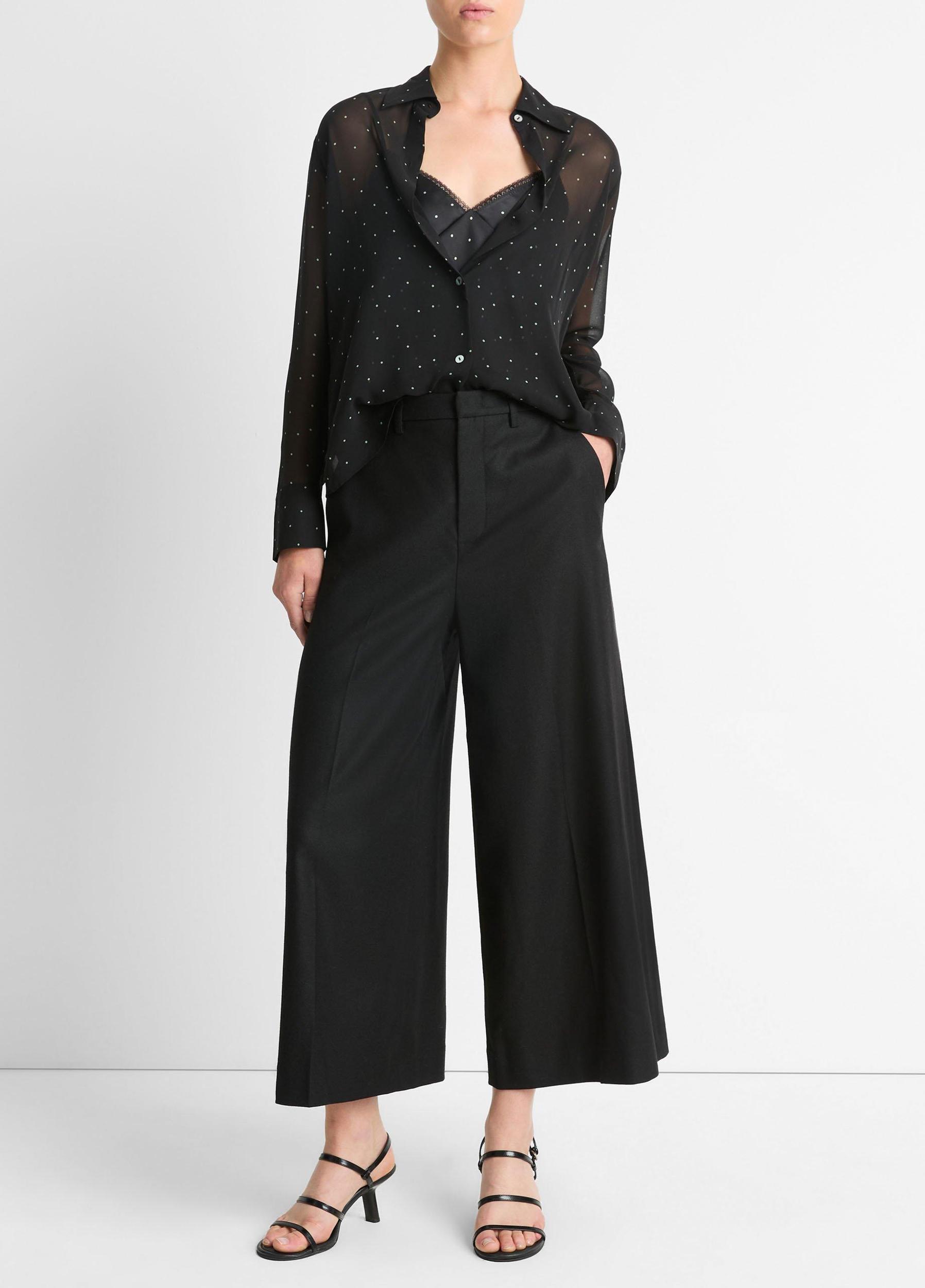 Sheer Dot-Print Silk Lined Blouse Product Image