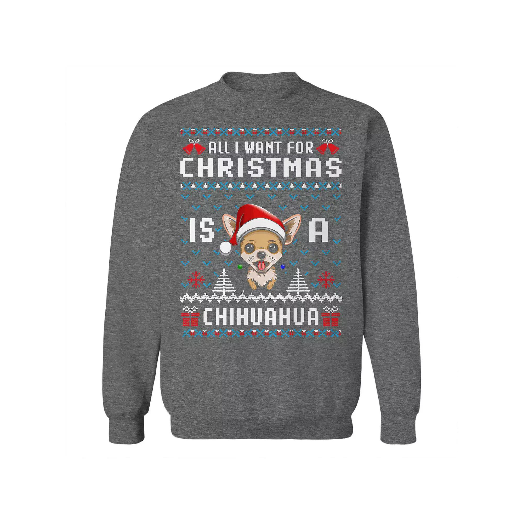 Men's Ugly Christmas Sweater Chihuahua Graphic Sweatshirt, Adult Unisex,  Product Image