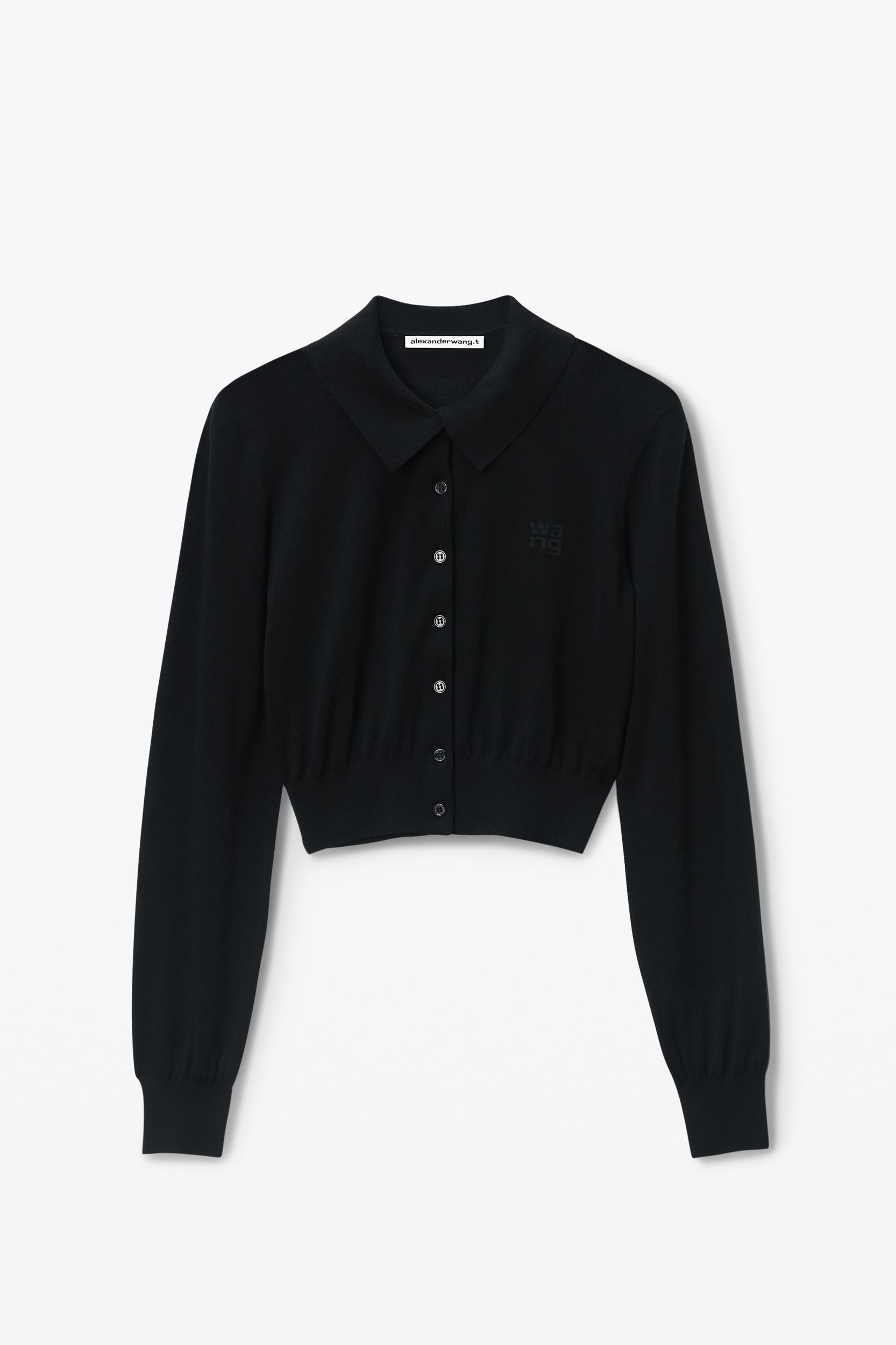 High-frequency Stacked Logo Cardigan In Merino Wool Product Image