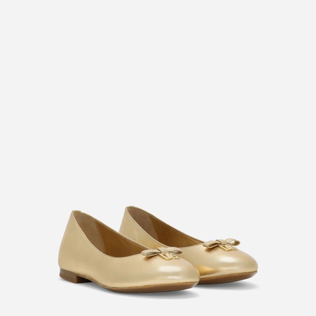 Foiled Nappa Leather Ballet Flats In Gold Product Image