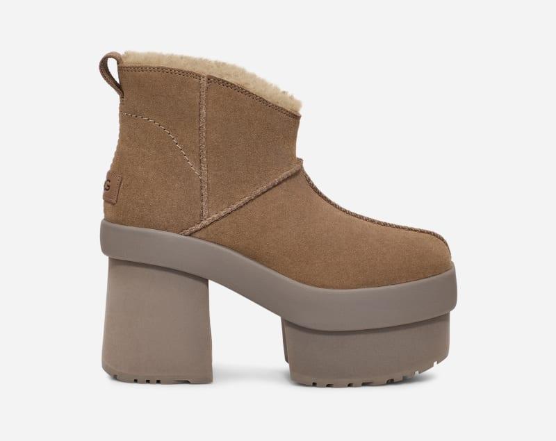 UGG Womens New Heights Platform Mini Sheepskin Boots Product Image