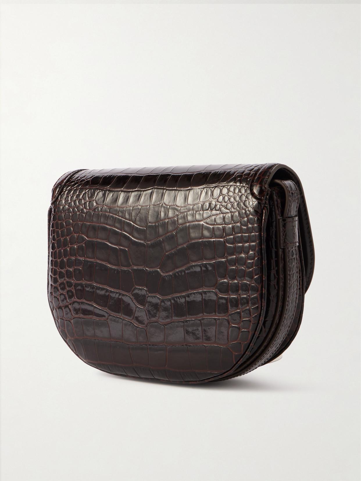 TOM FORD Croc-effect Leather Shoulder Bag In Brown Product Image