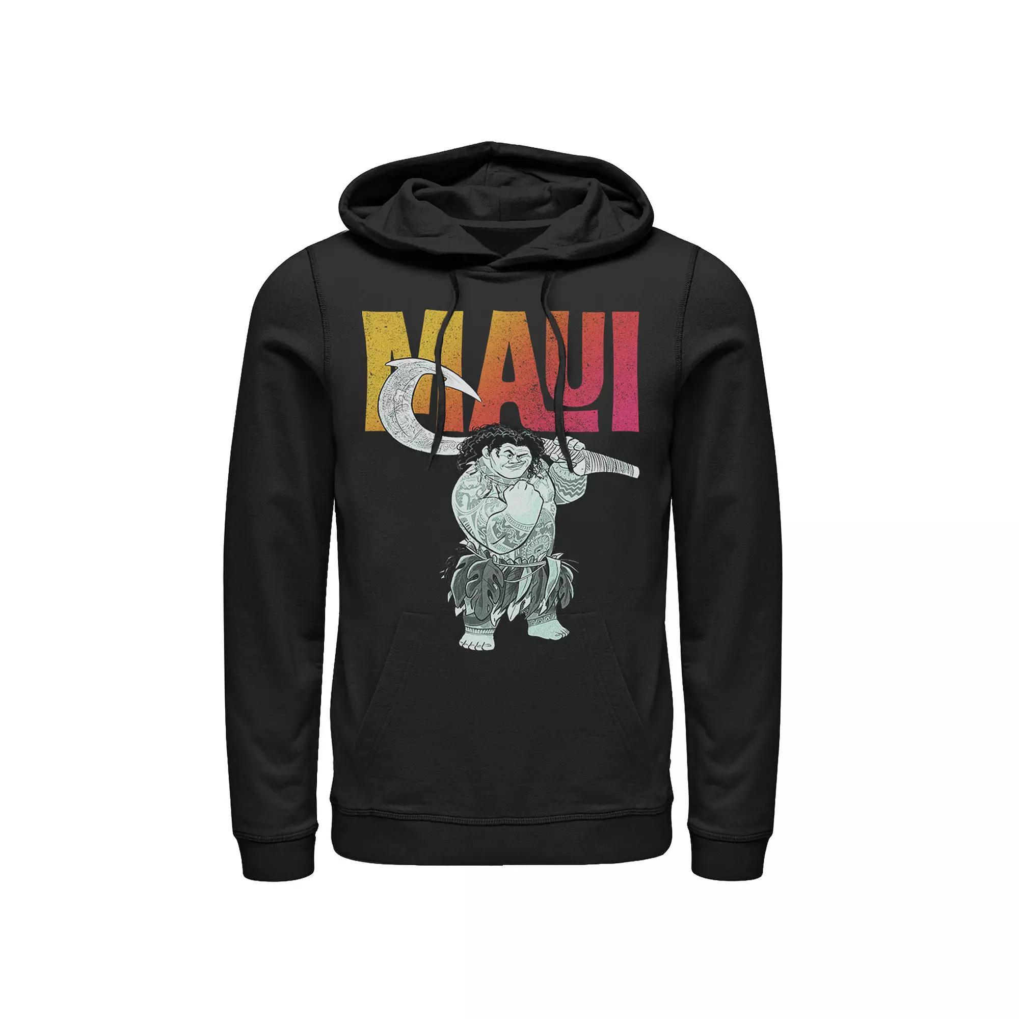 Disney's Moana Maui Gradient Text Tough Pose Portrait Men's Hoodie,  Product Image