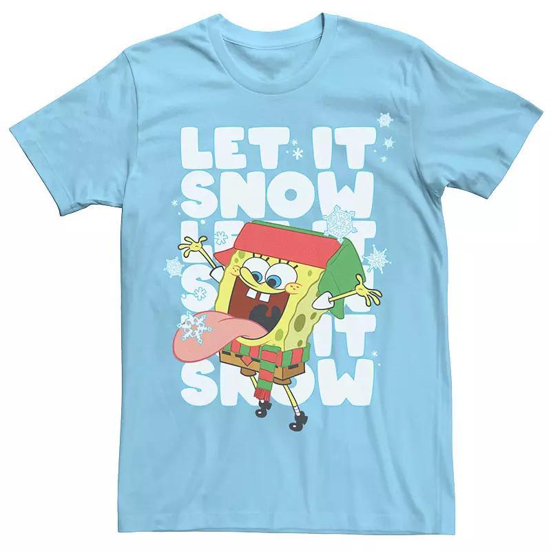 Men's Spongebob Squarepants Let It Snow Tee, Size: 3XL, Navy Grey Product Image