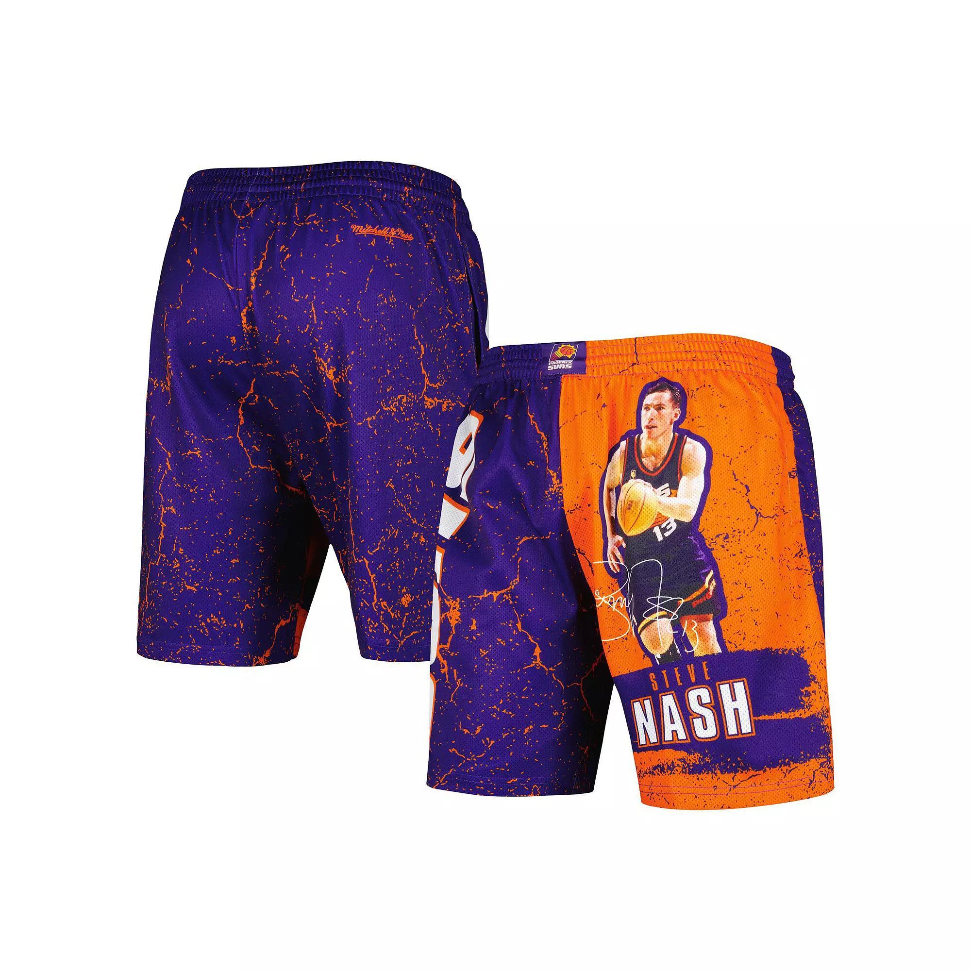 Men's Mitchell & Ness Steve Nash Purple Phoenix Suns Hardwood Classics Player Burst Shorts, Size: 3XL, Phx Purple Product Image