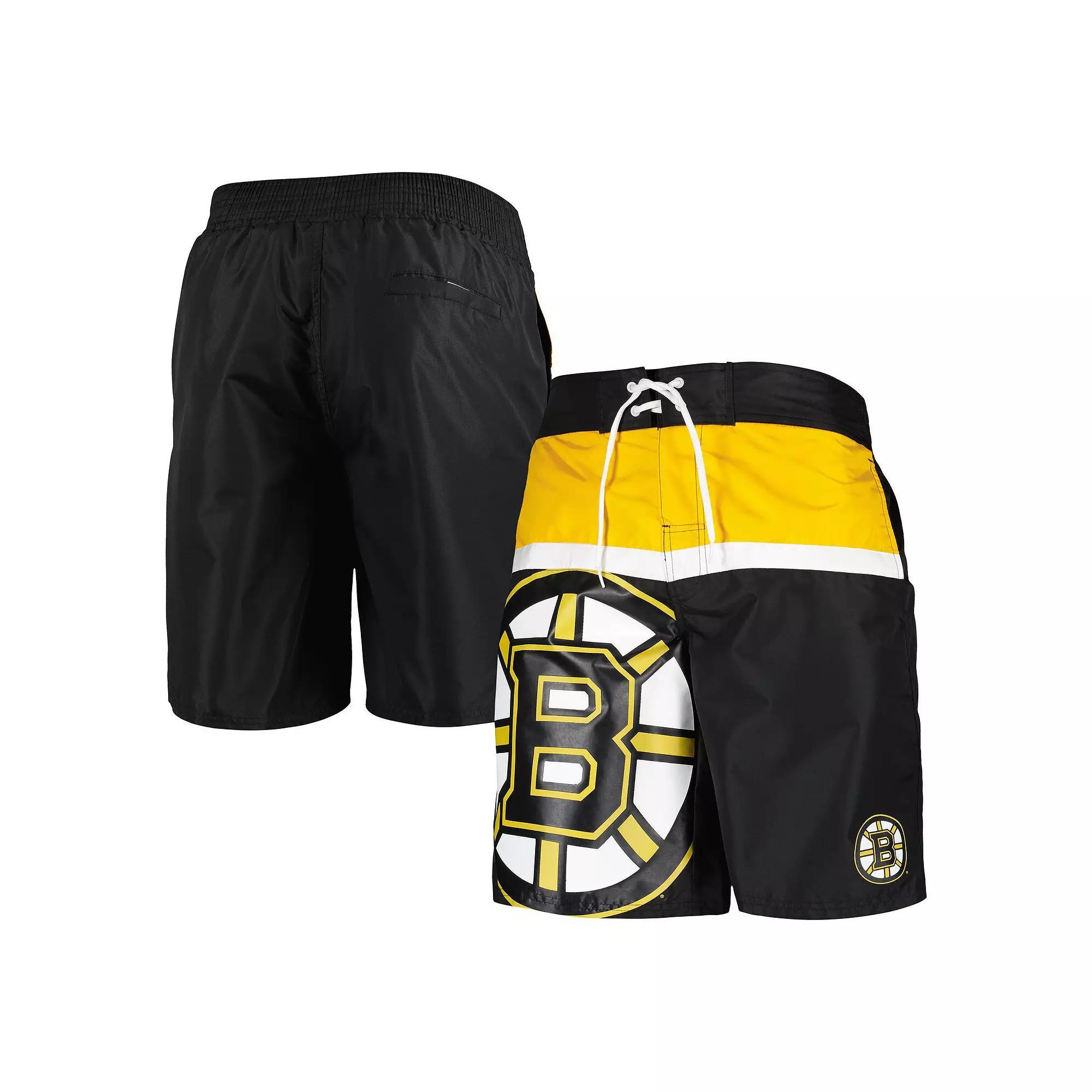 Men's Starter Black Boston Bruins Sea Wind Swim Trunks, Size: Medium Product Image