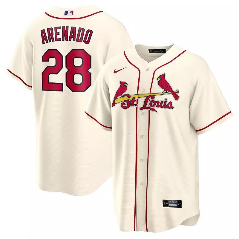 Men's Nike Nolan Arenado Cream St. Louis Cardinals Alternate Official Replica Player Jersey, Size: Medium, Beige Product Image