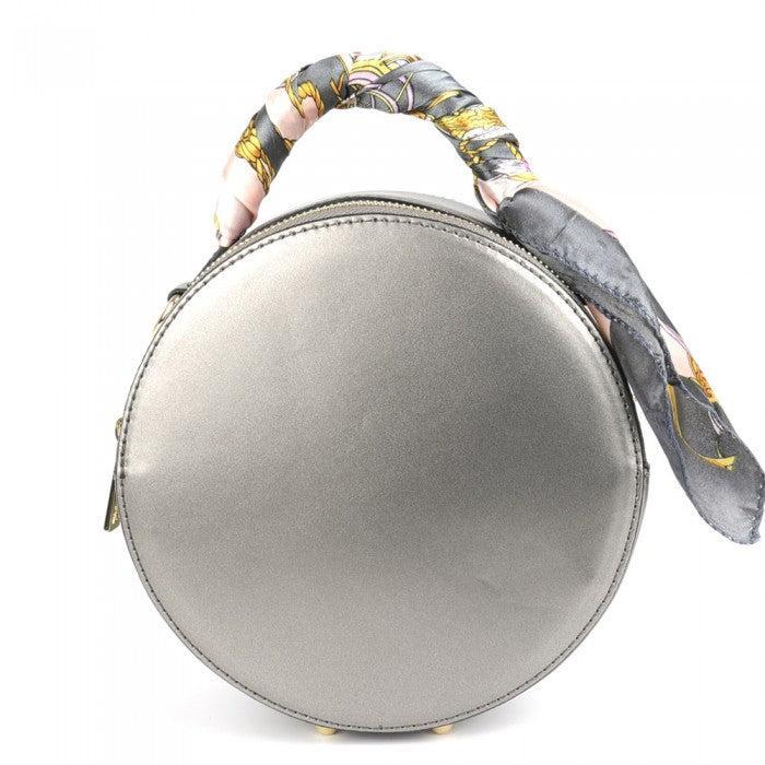 Round Genuine Leather Crossbody Handbag Product Image