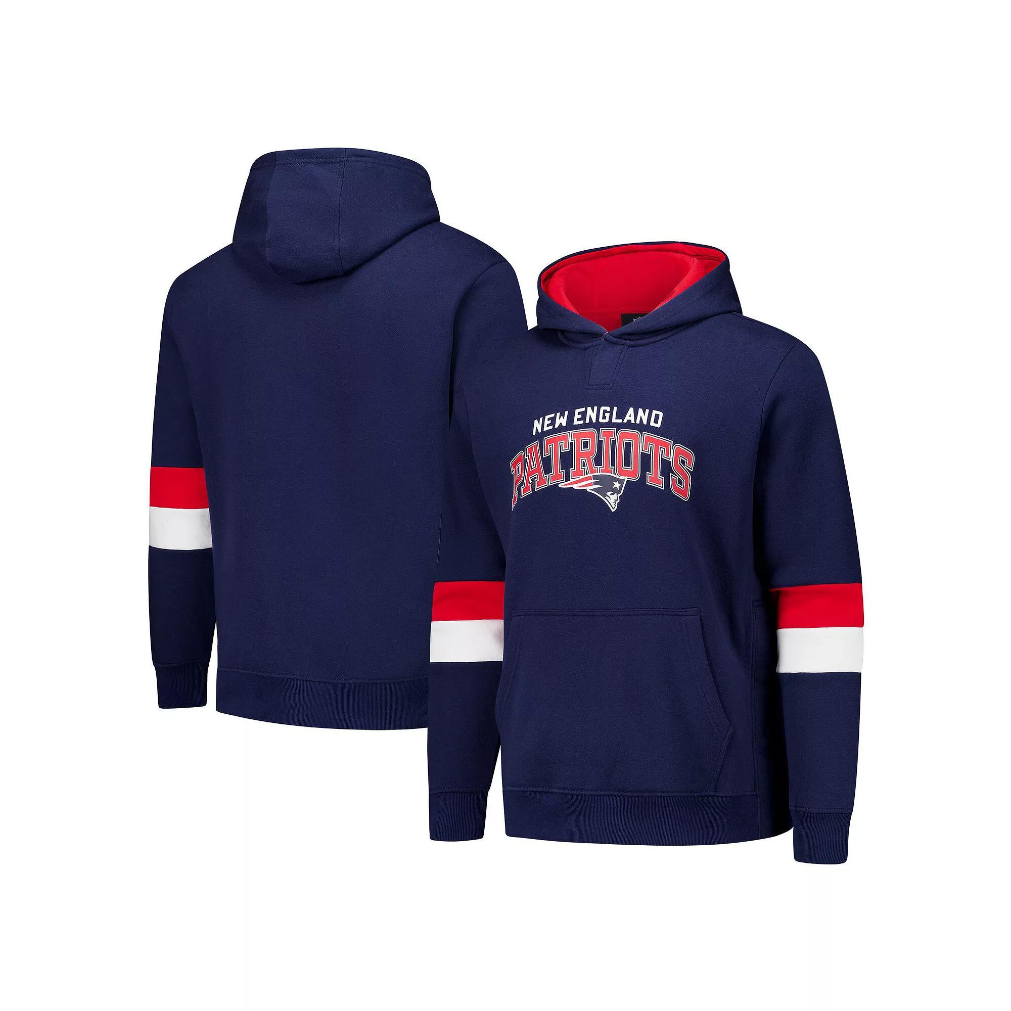 Men's G-III Sports by Carl Banks Navy/Red New England Patriots Adaptive Faceoff Pullover Hoodie, Size: 2XL, Blue Product Image