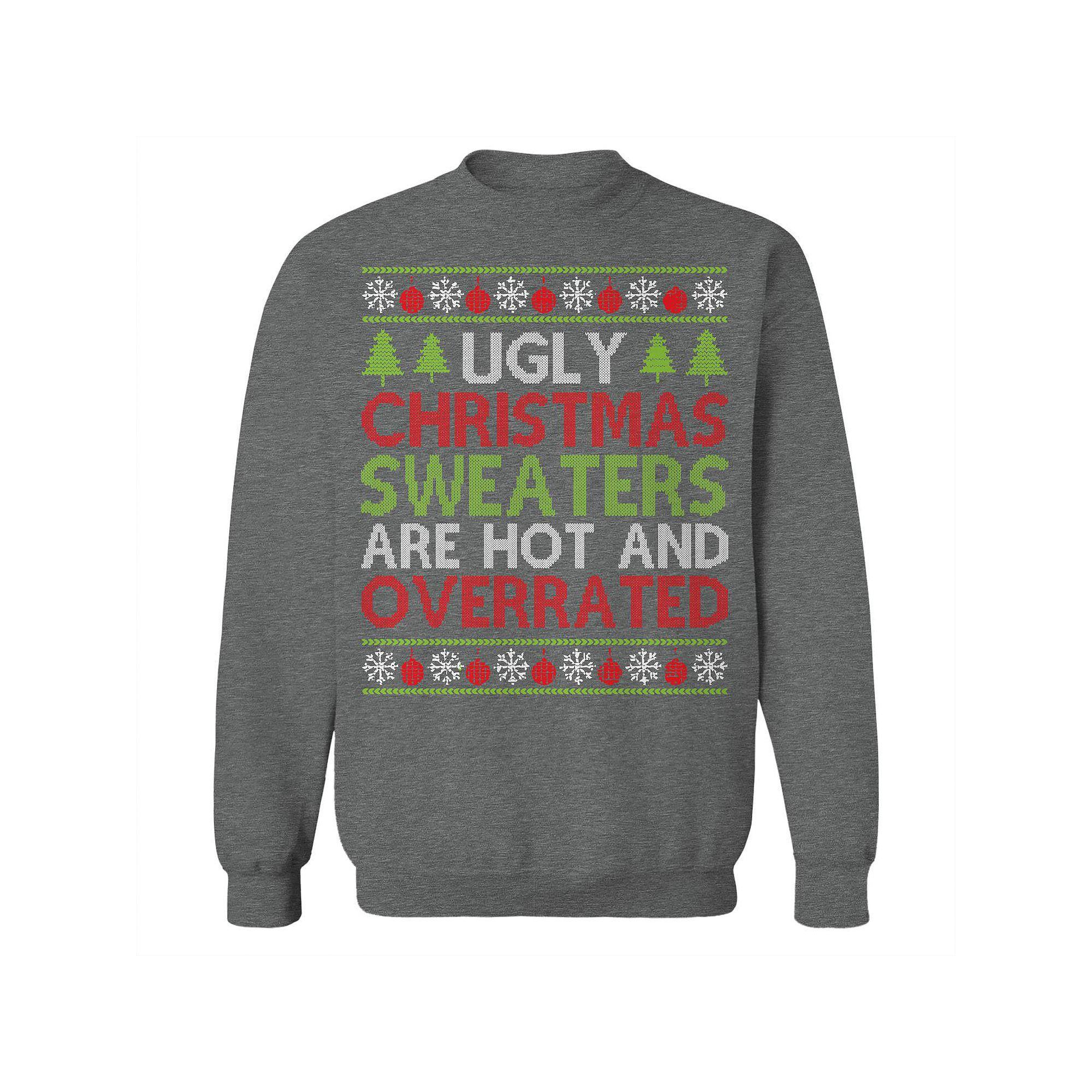 Men's Ugly Christmas Sweaters Overrated Graphic Sweatshirt, Adult Unisex,  Product Image