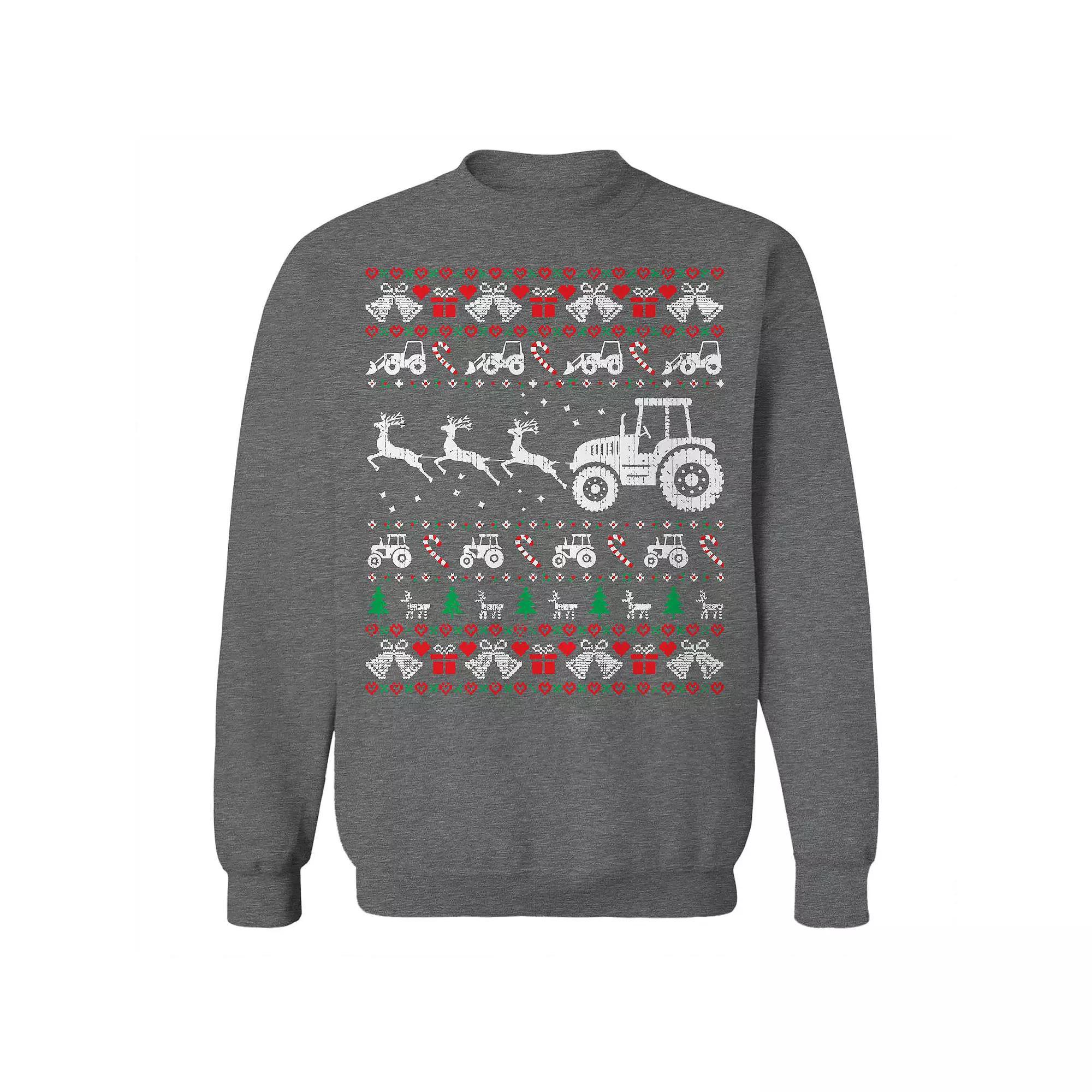 Men's Tractor Christmas Sweater Graphic Sweatshirt, Adult Unisex,  Product Image