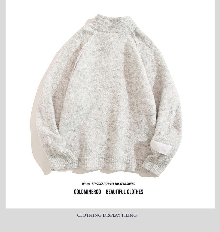 Half Zip Plain Sweatshirt Product Image