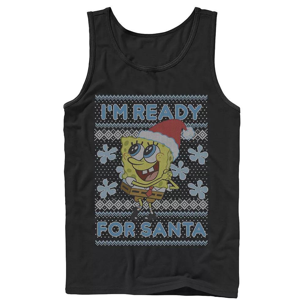 Men's Nickelodeon SpongeBob SquarePants I'm Ready For Santa Ugly Christmas Graphic Tank Top,  Product Image