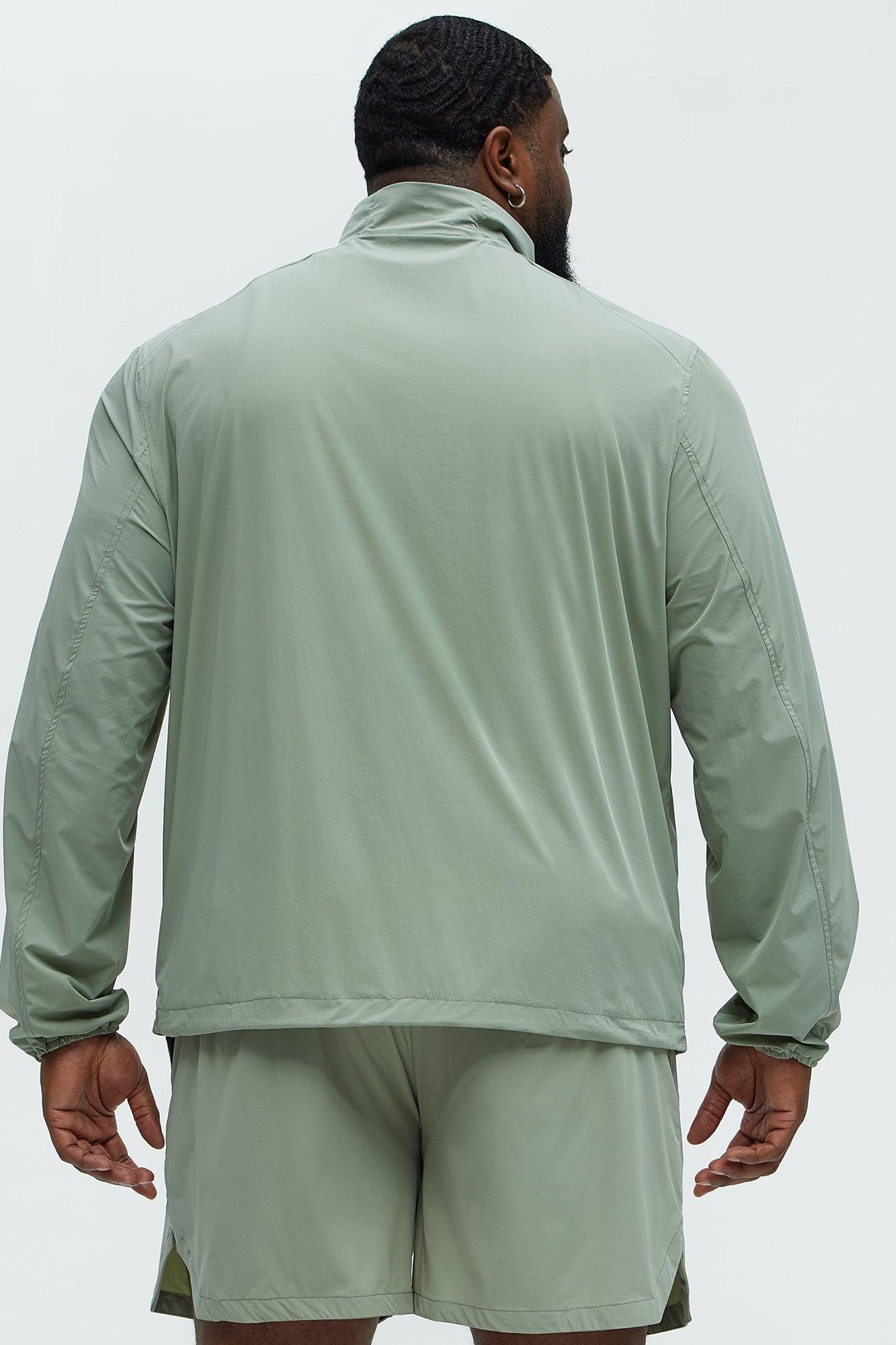 Lightweight Stretch Running Windbreaker Jacket - Sage Product Image