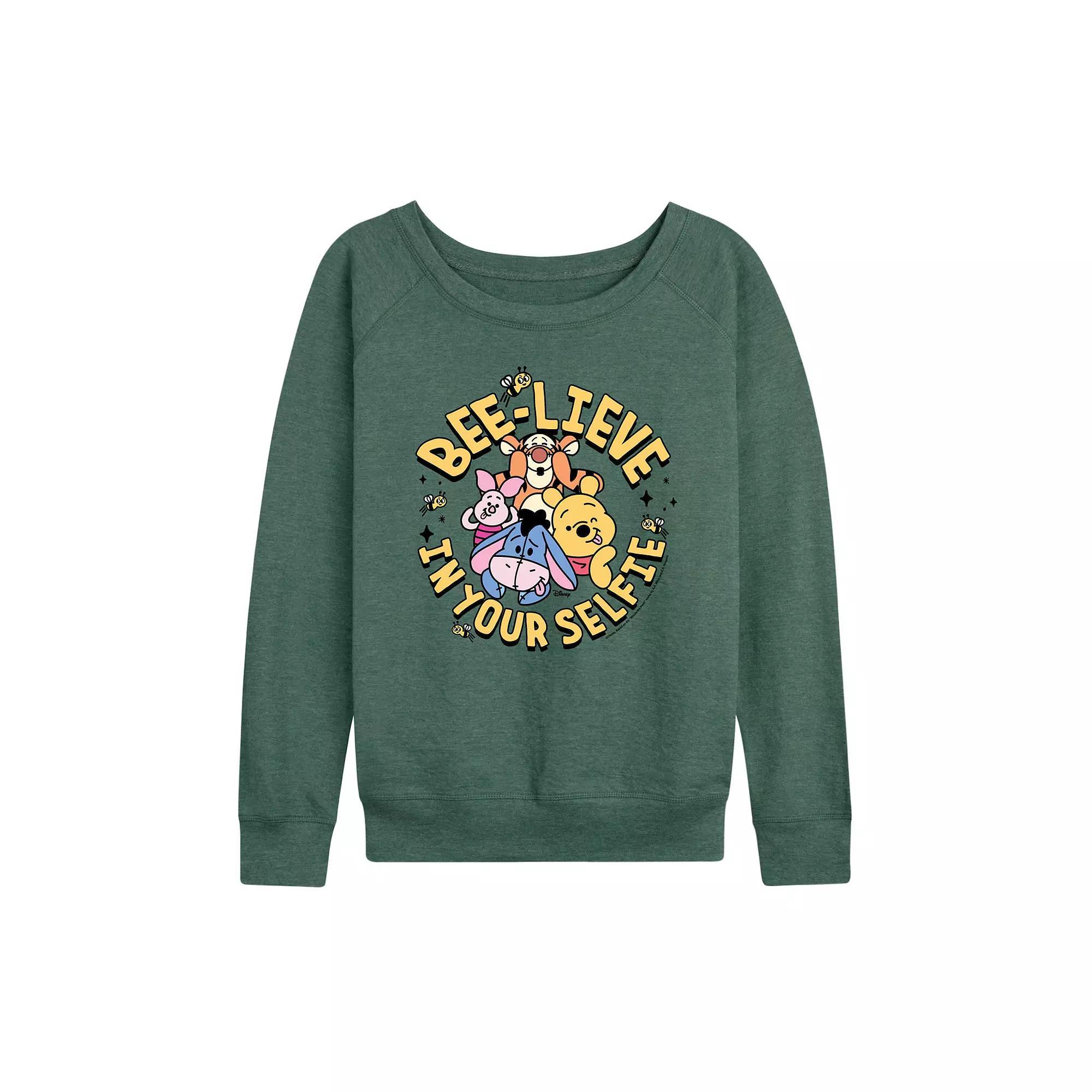 Disney's Winnie the Pooh Women's Group French Terry Long Sleeve Tee, Girl's,  Product Image