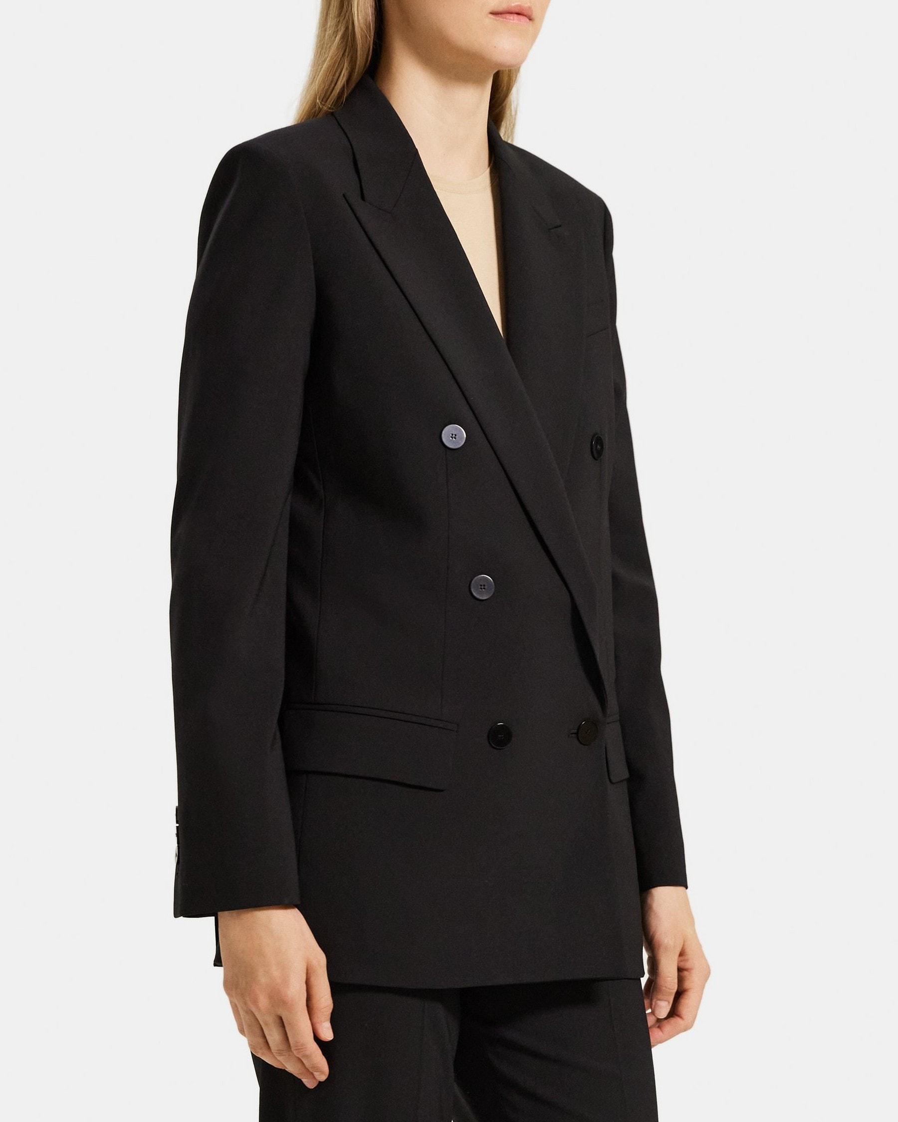 Double-Breasted Blazer in Sevona Stretch Wool Product Image