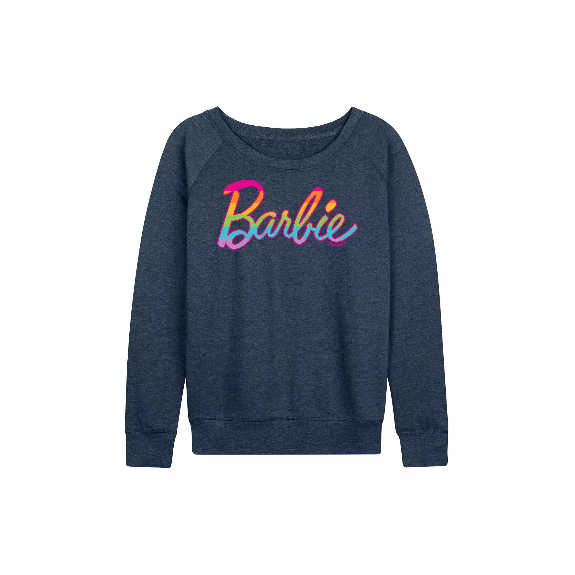 Women's Barbie® Pride Rainbow Fill French Terry Long Sleeve Tee, Girl's,  Product Image