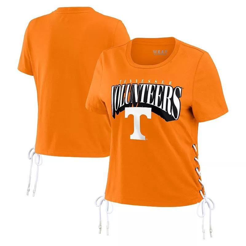 Women's WEAR by Erin Andrews Tennessee Orange Tennessee Volunteers Side Lace-Up Modest Crop T-Shirt,  Product Image