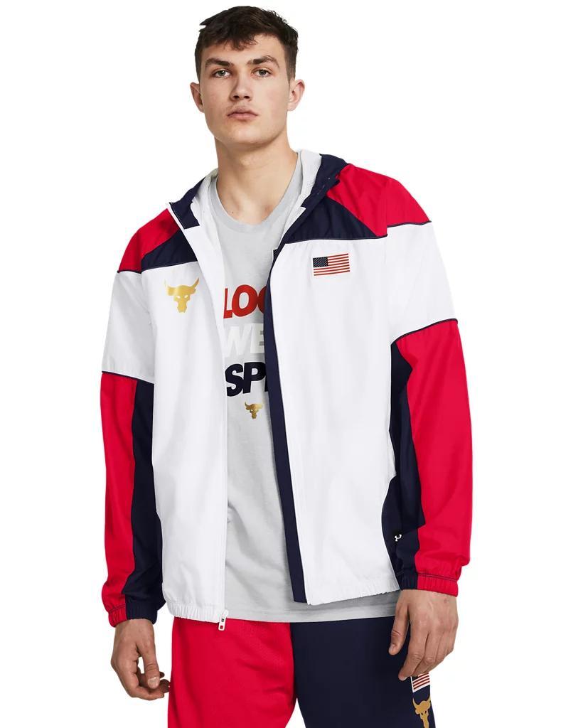 Men's Project Rock Woven Red, White & Blue Jacket Product Image