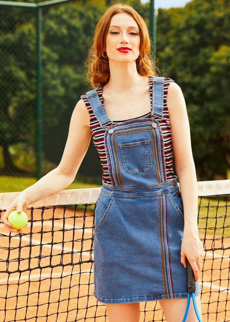 A Posh Picnic Denim Overall Jumper Product Image