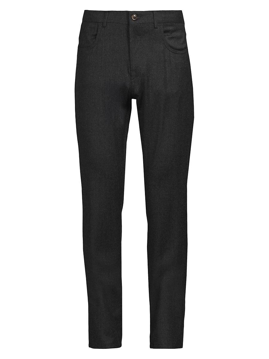 Mens Flannel Wool Trousers Product Image