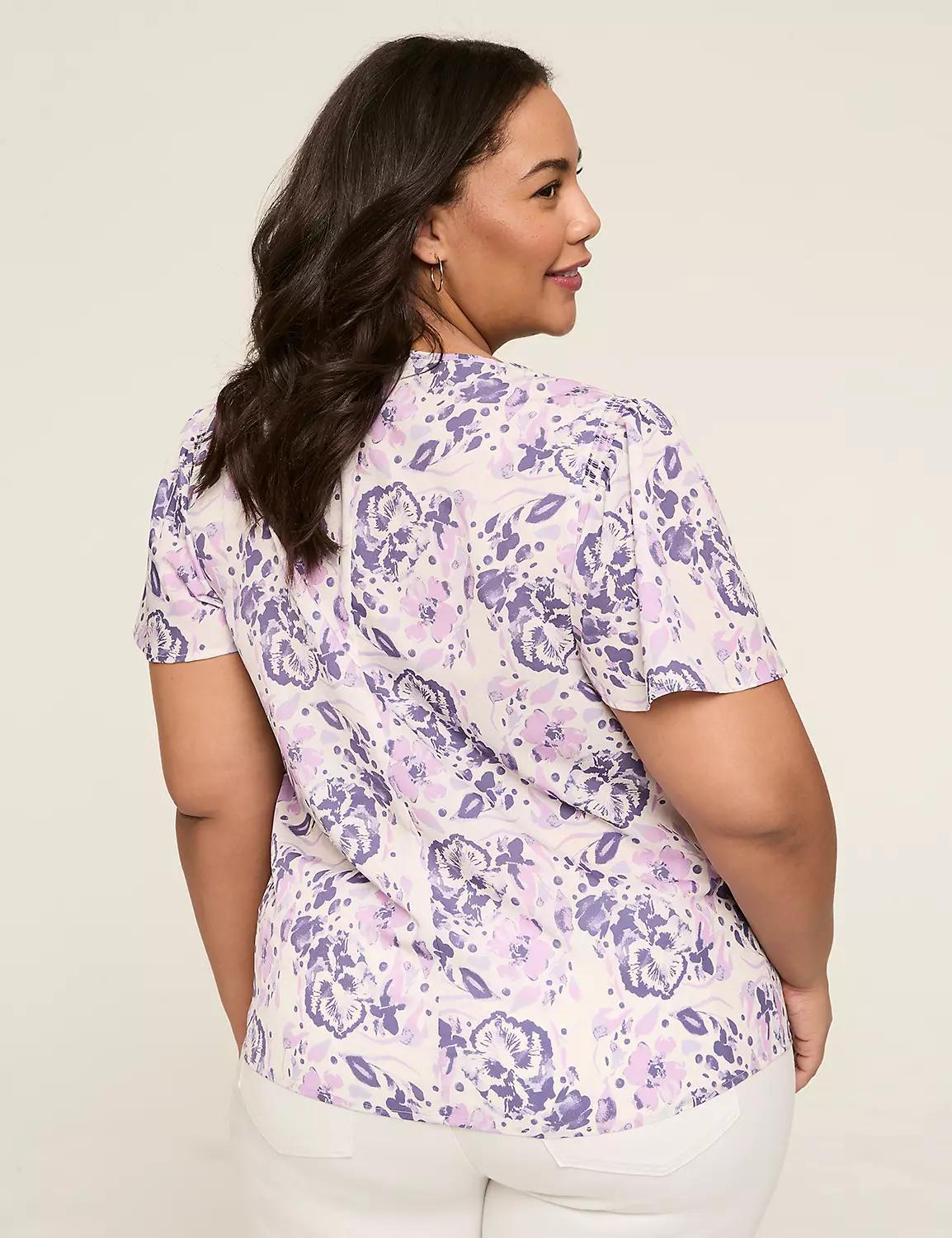 Flutter-Sleeve Smocked-Shoulder Top Product Image