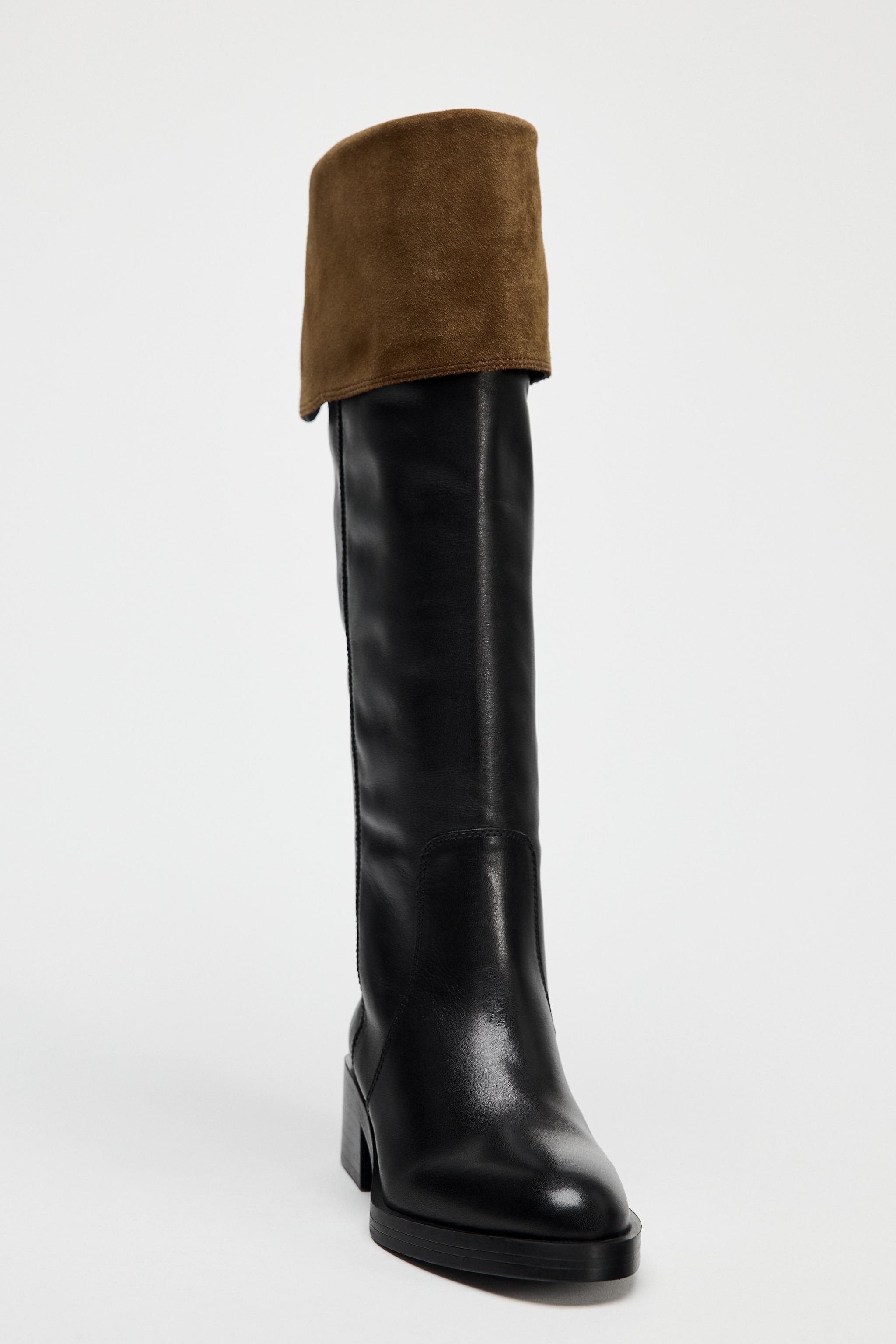 LEATHER KNEE HIGH BOOTS Product Image