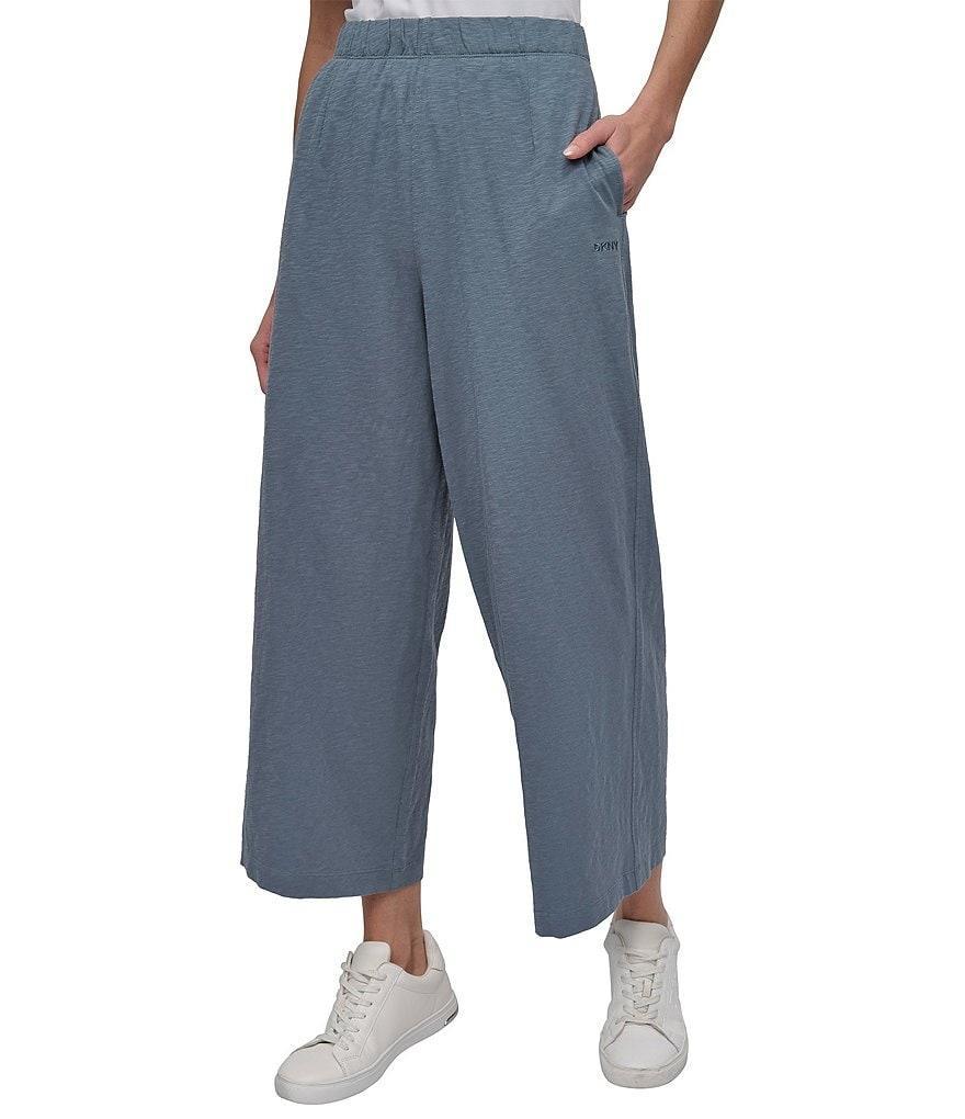 DKNY Sport by Donna Karan Slub Ankle Length Wide Leg Pants Product Image
