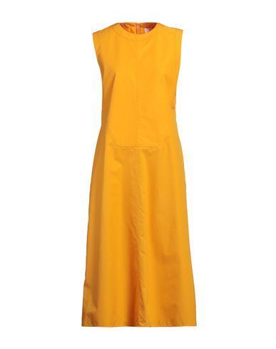 JIL SANDER Sleeveless Cotton Midi Dress In Orange Product Image