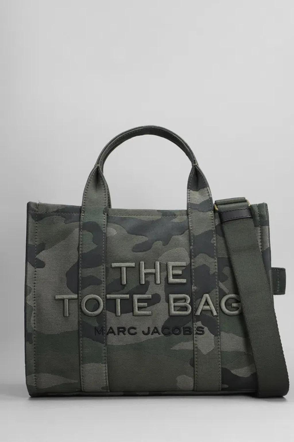 MARC JACOBS The Camo Jacquard Medium Tote  Bags In Green Product Image