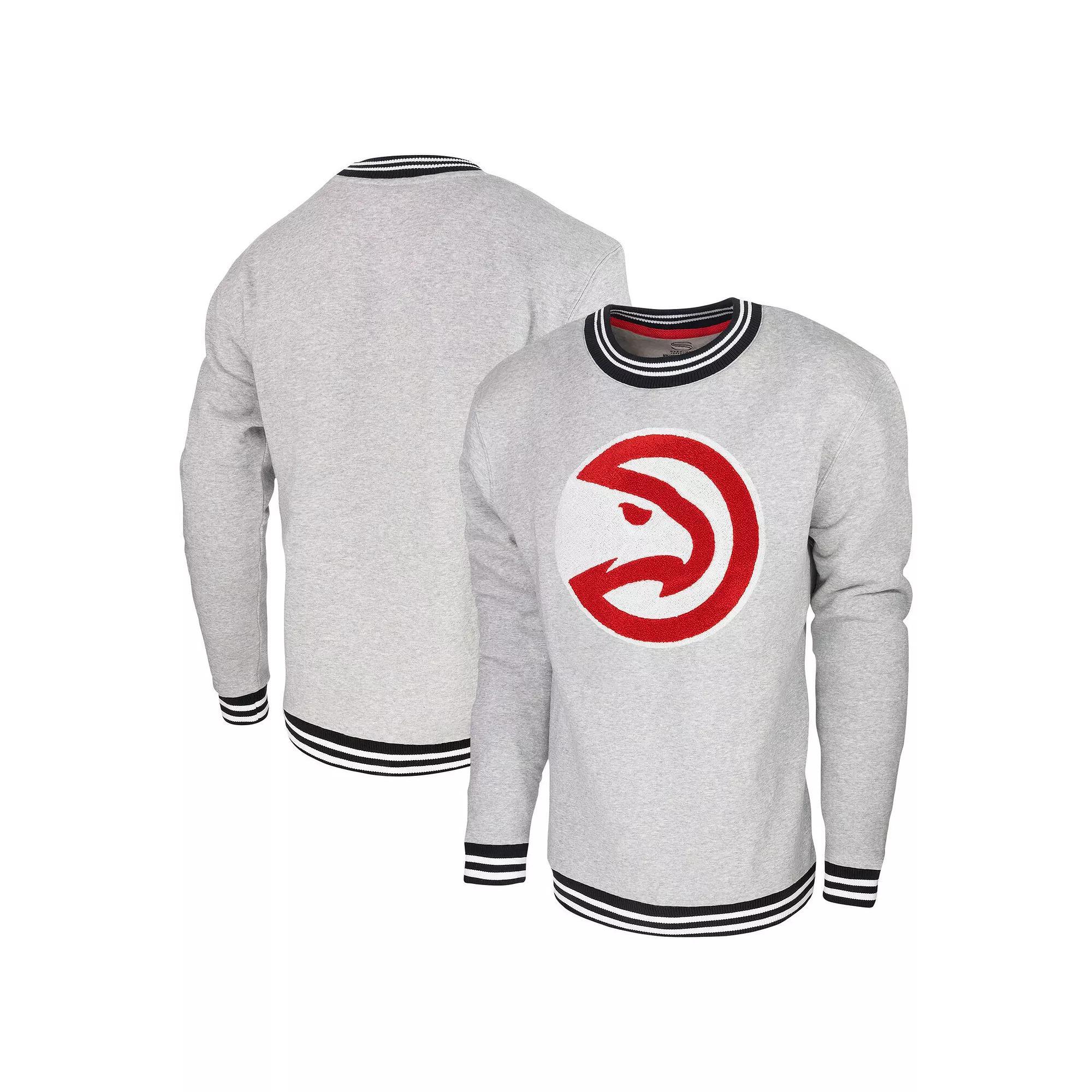Men's Stadium Essentials Heather Gray Atlanta Hawks Club Level Pullover Sweatshirt, Adult Unisex,  Product Image