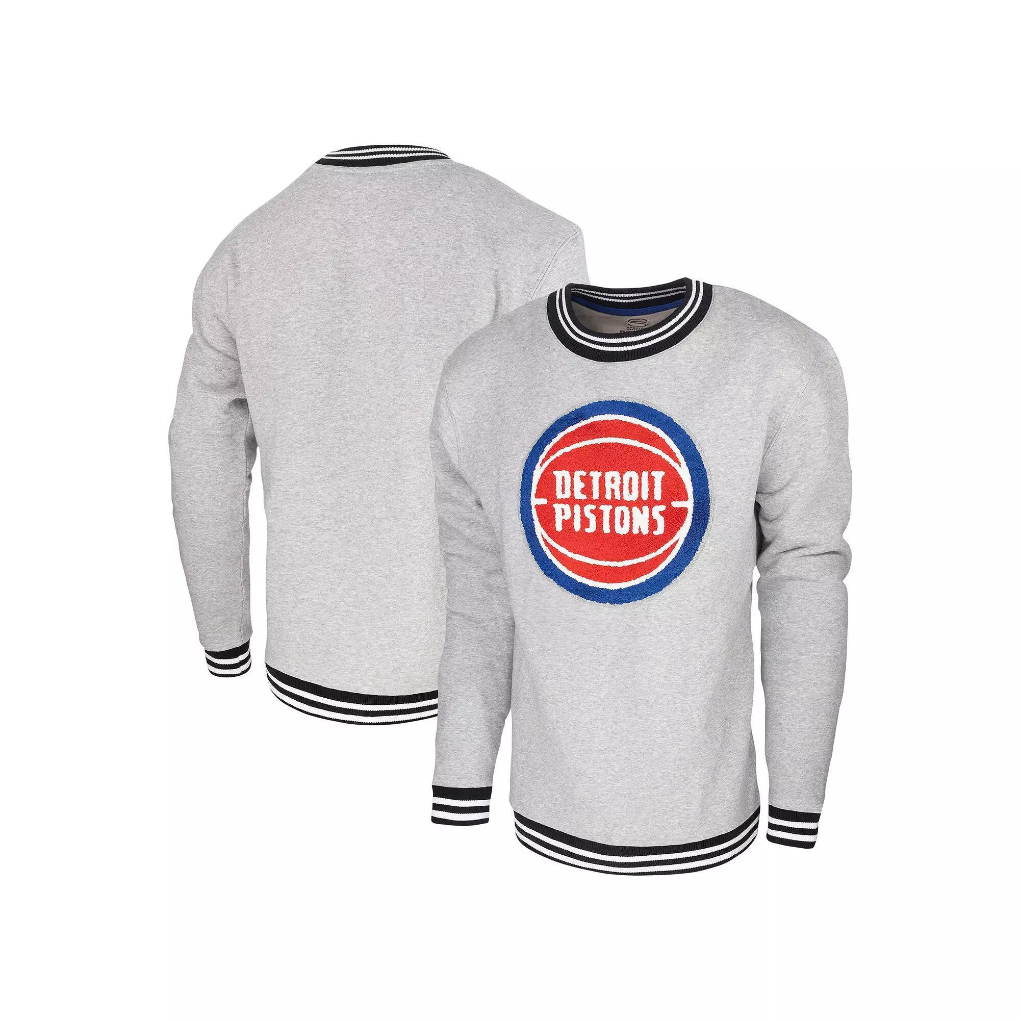 Men's Stadium Essentials Heather Gray Detroit Pistons Club Level Pullover Sweatshirt, Size: Large, Pis Grey Product Image