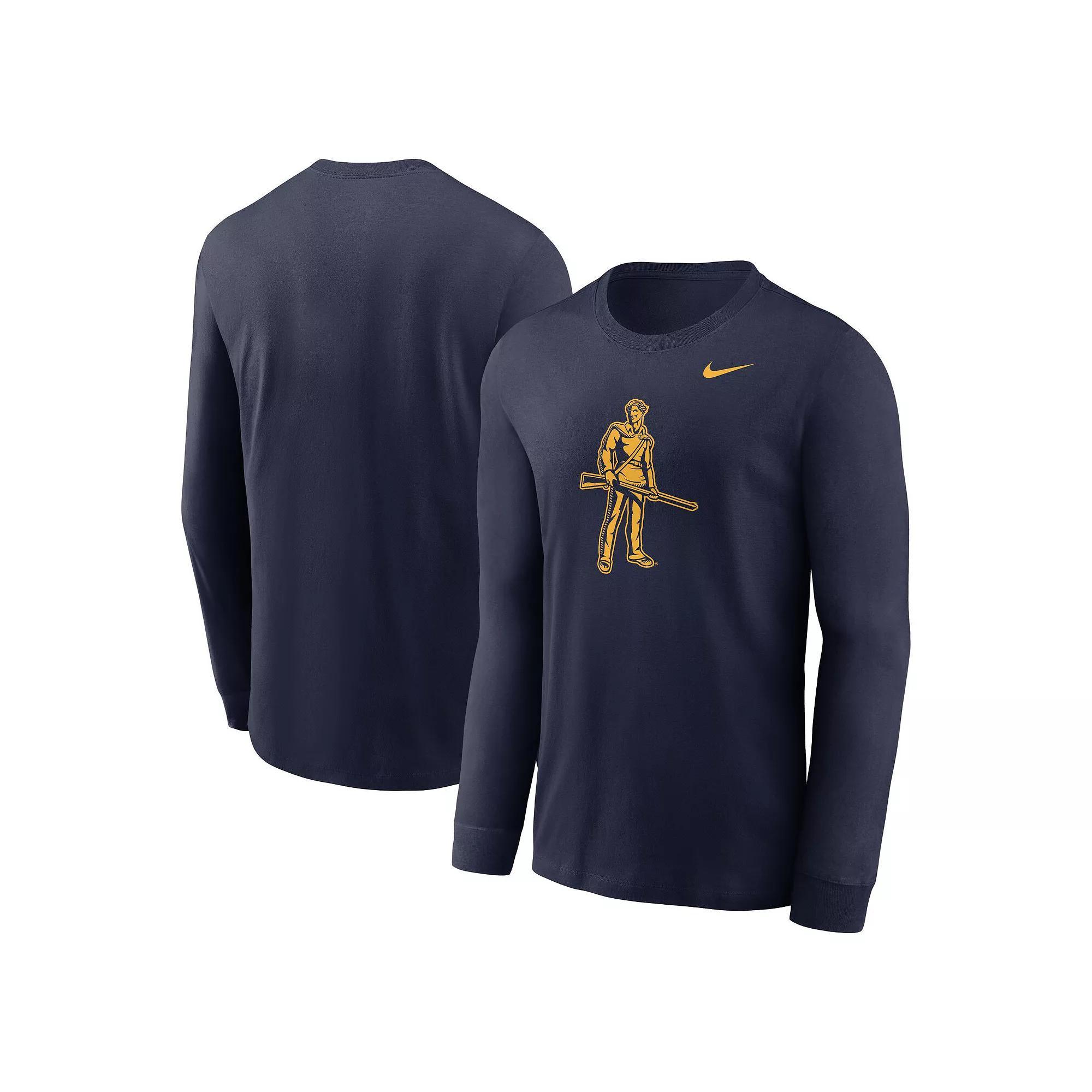 Men's Nike Navy West Virginia Mountaineers Alternate Logo Long Sleeve T-Shirt, Size: Small, Blue Product Image