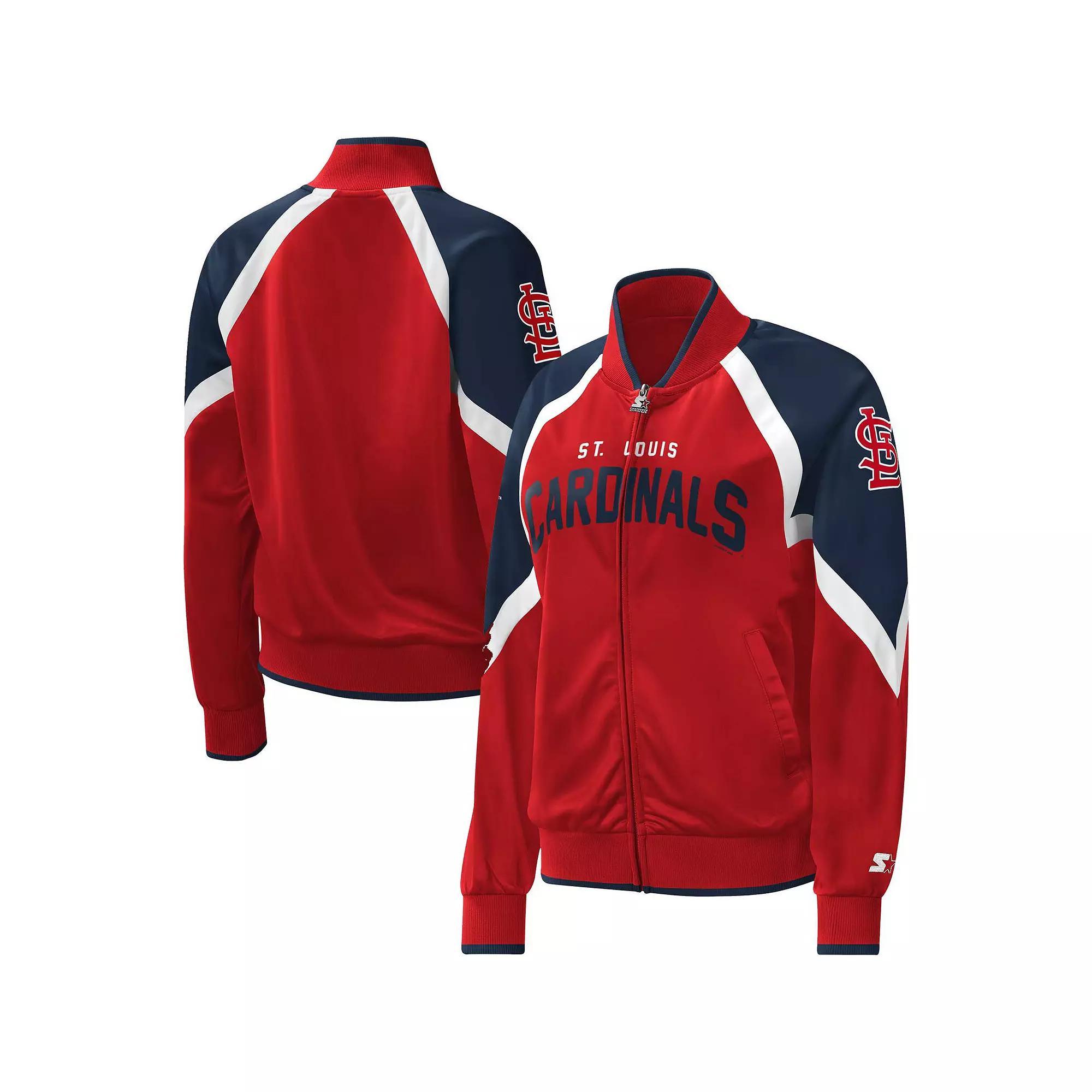 Women's Starter Red St. Louis Cardinals Touchdown Raglan Full-Zip Track Jacket, Size: XS Product Image