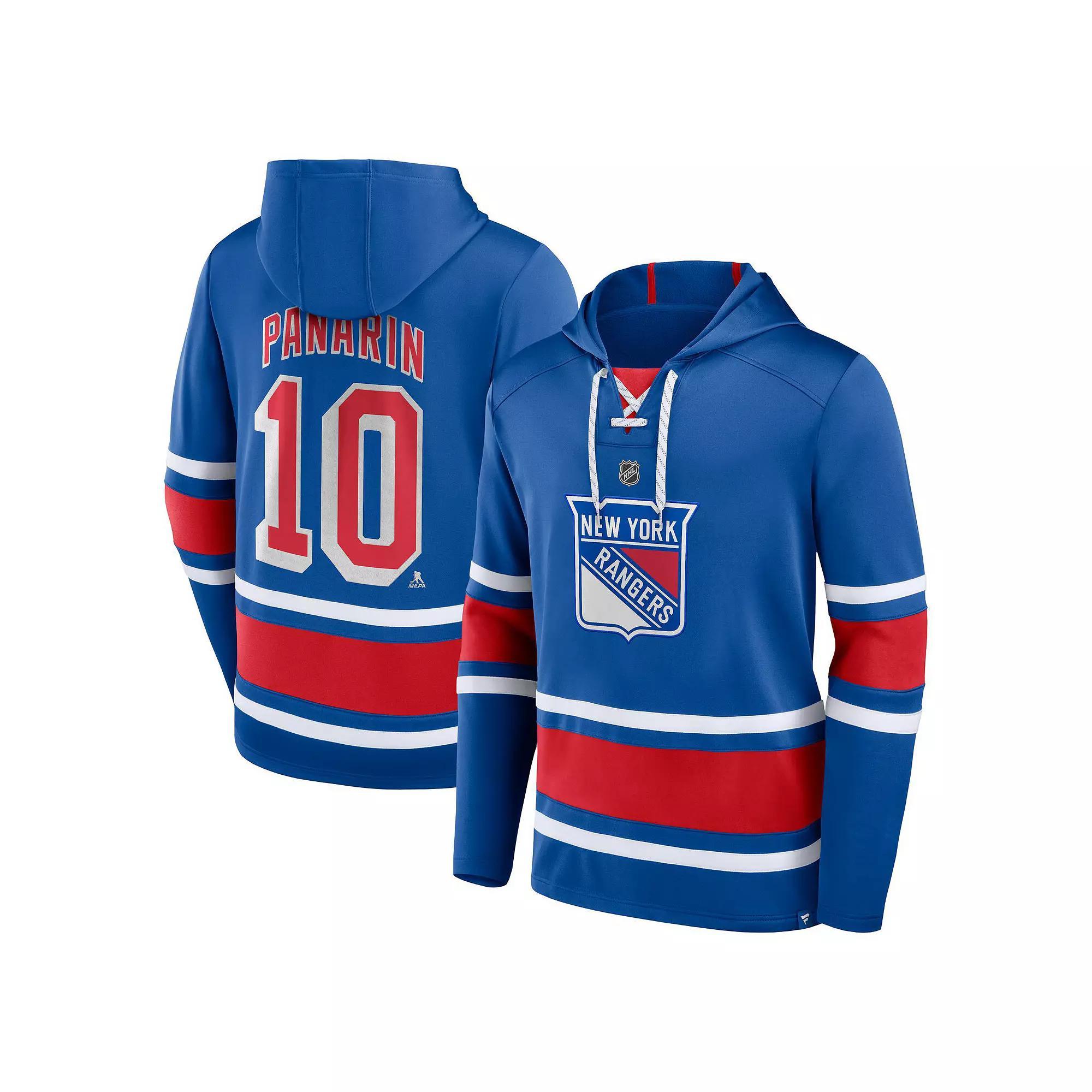 Men's Fanatics Branded Artemi Panarin Royal New York Rangers Name & Number Lace-Up Pullover Hoodie, Size: Small, Ran Blue Product Image