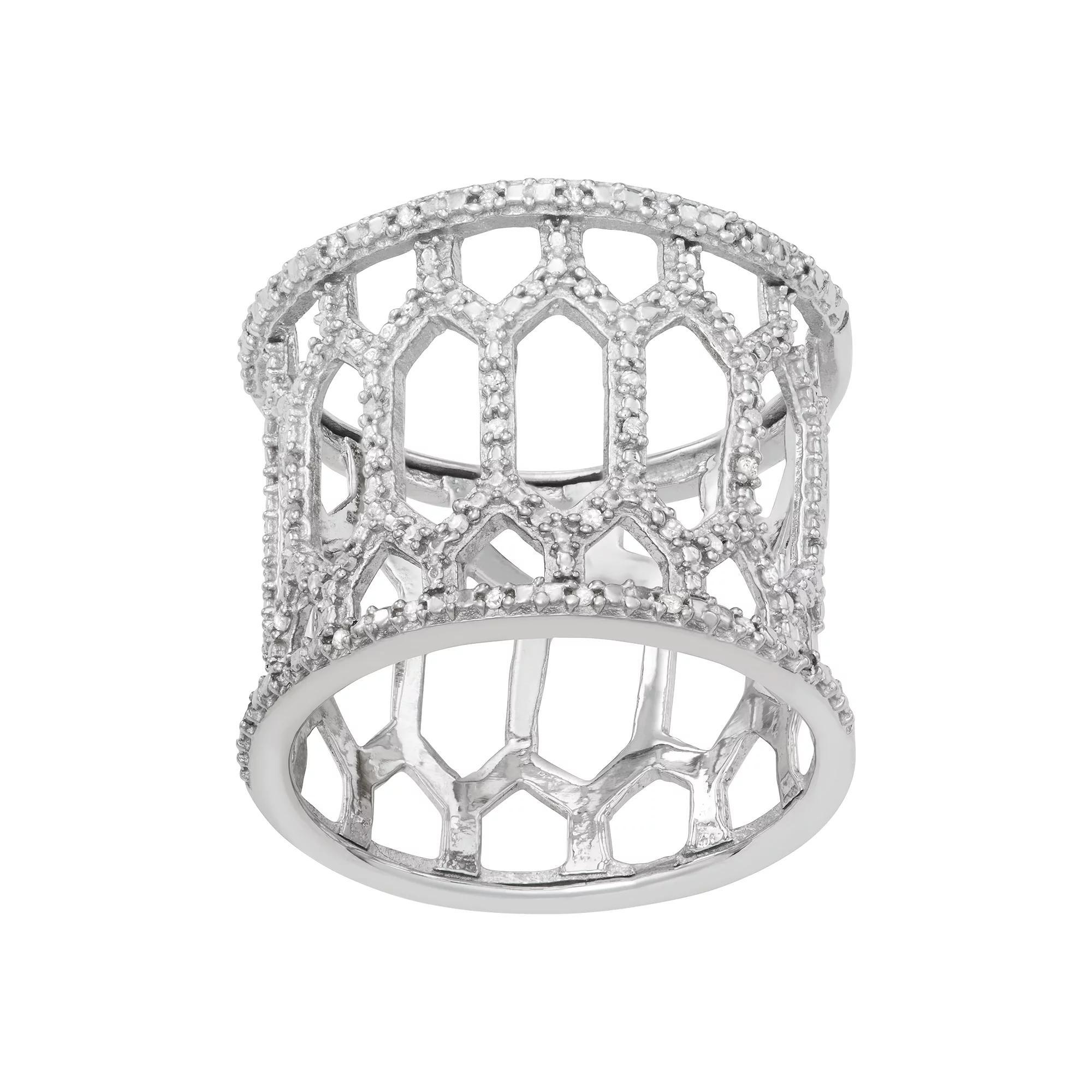 Jewelexcess Sterling Silver 1/8 Carat T.W. Diamond Ring, Women's, Size: 6 Product Image