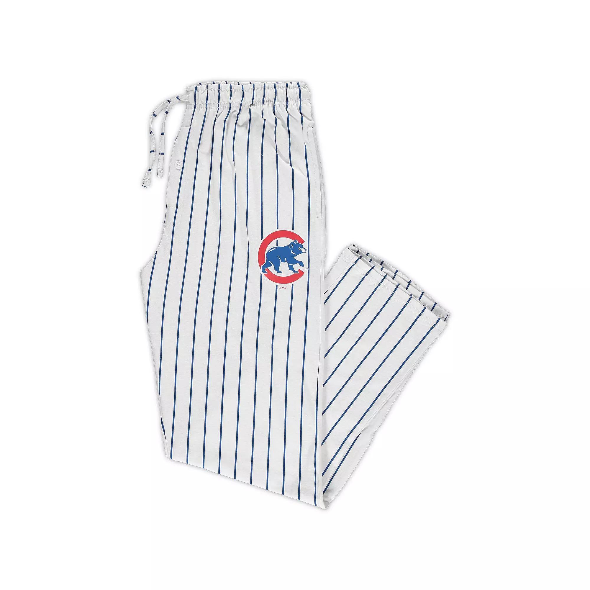 Men's Concepts Sport White/Royal Chicago Cubs Big & Tall Pinstripe Sleep Pants,  Product Image