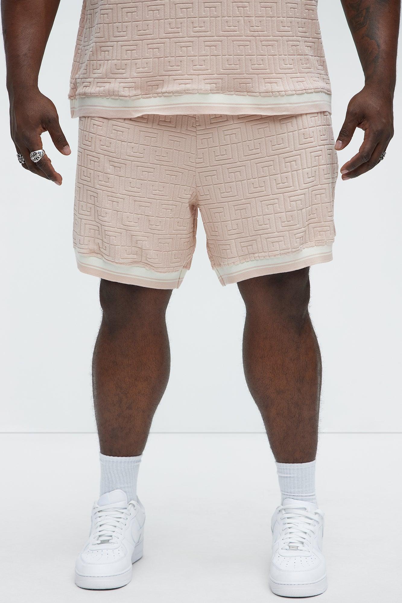 Grecian Textured Shorts - Pink Product Image