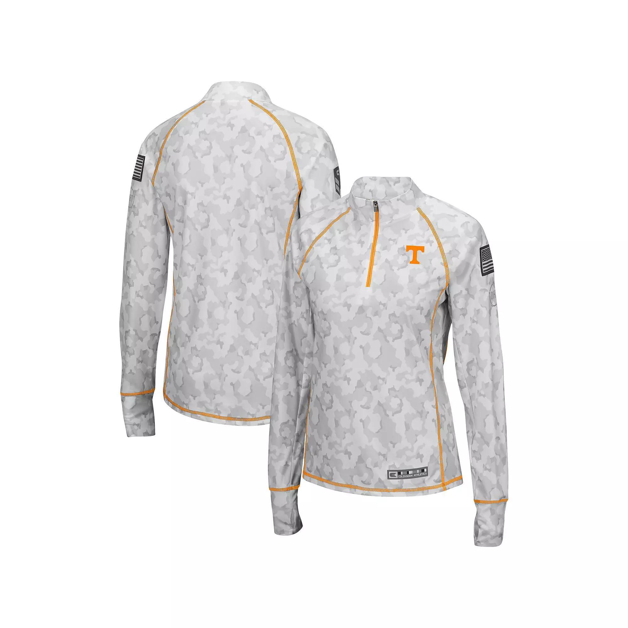 Women's Colosseum White Tennessee Volunteers OHT Military Appreciation Officer Arctic Camo 1/4-Zip Jacket, Size: 2XL Product Image