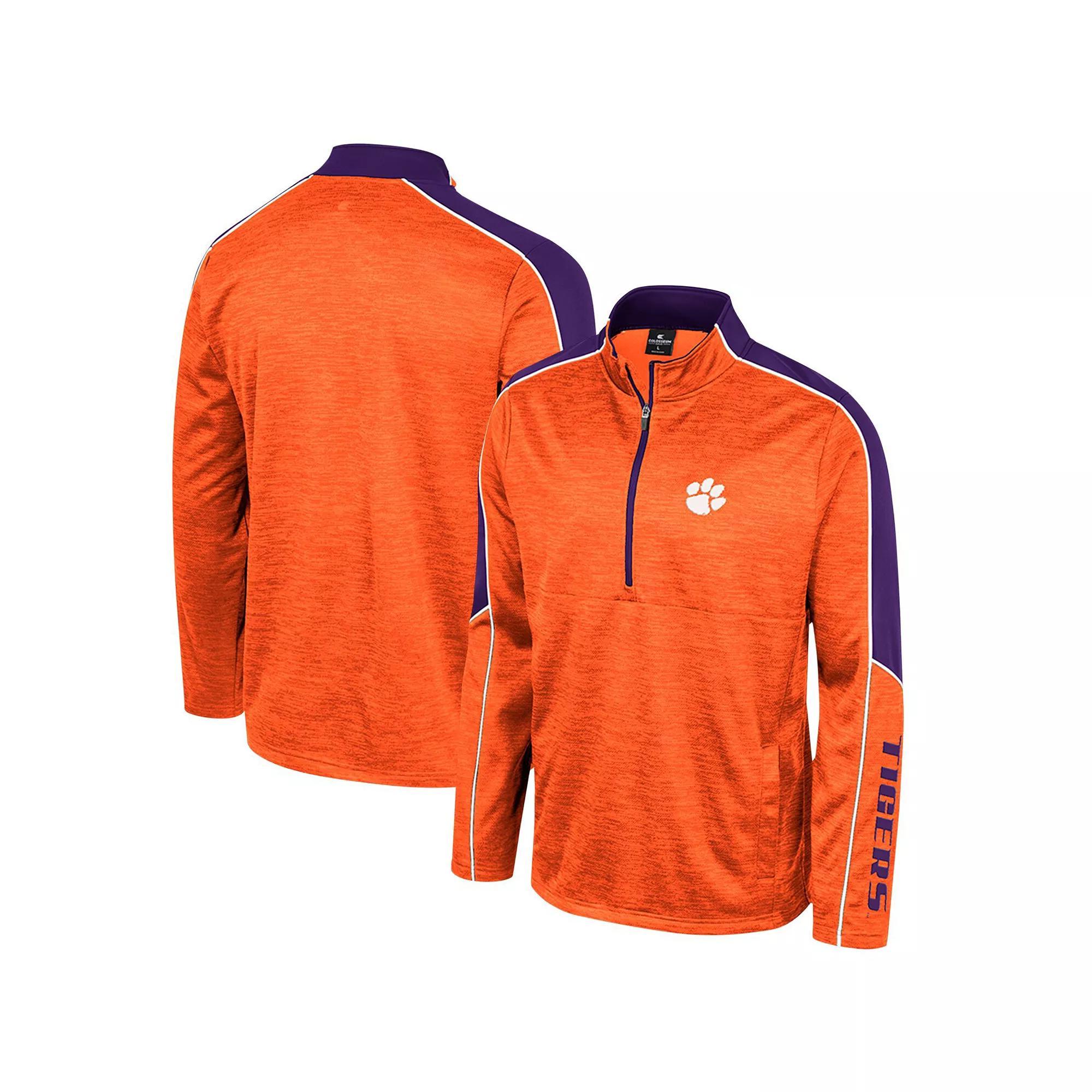 Men's Colosseum Orange Clemson Tigers Marled Half-Zip Jacket,  Product Image