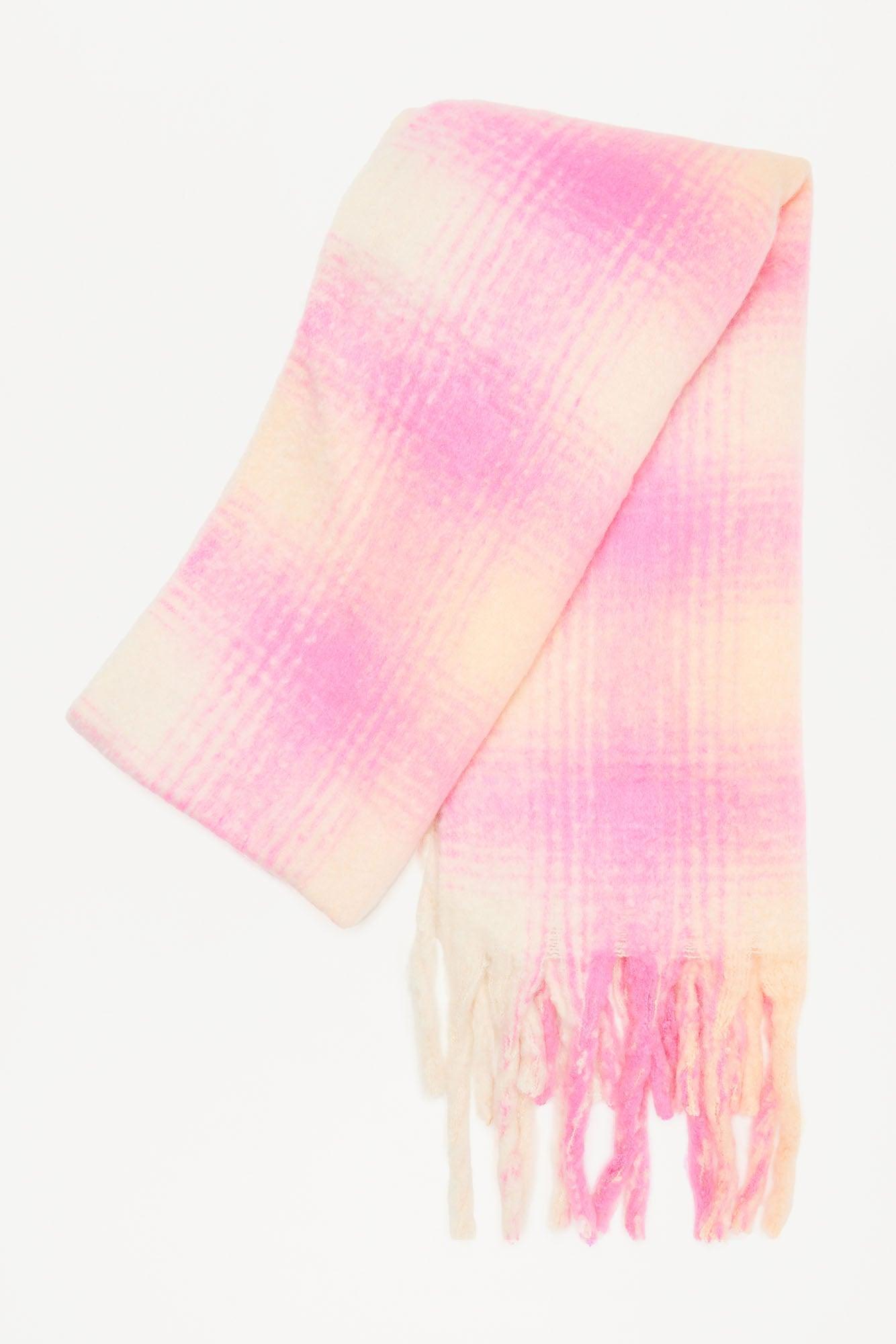 Pretty In Plaid Scarf - Pink Product Image