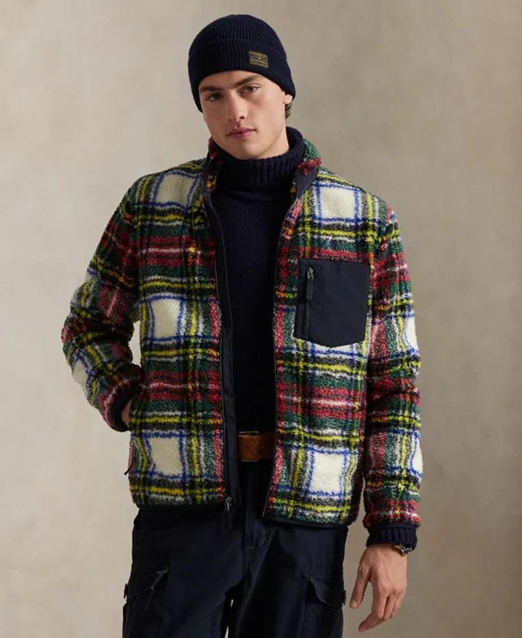 POLO RALPH LAUREN Men's Plaid Pile Fleece Hybrid Jacket In Multi Product Image