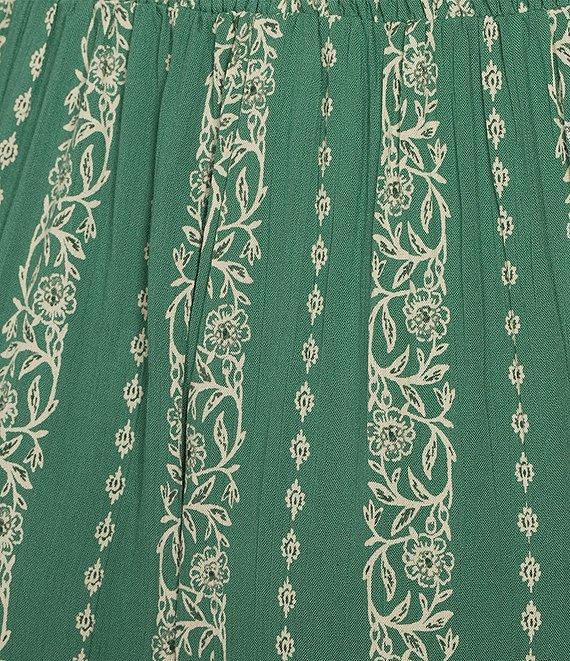 Angie Printed Tie Front Wide Leg Coordinating Palazzo Pants Product Image