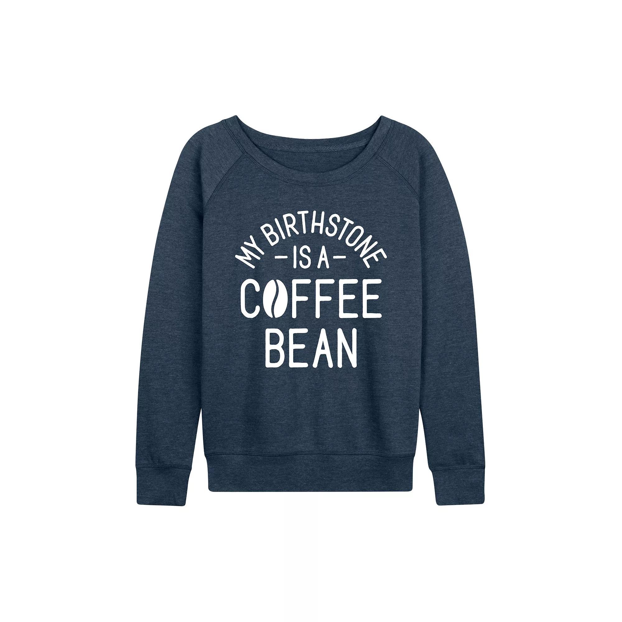 Women's My Birthstone Is A Coffee Bean French Terry Long Sleeve Tee, Girl's, Size: XL, Grey Indigo Product Image