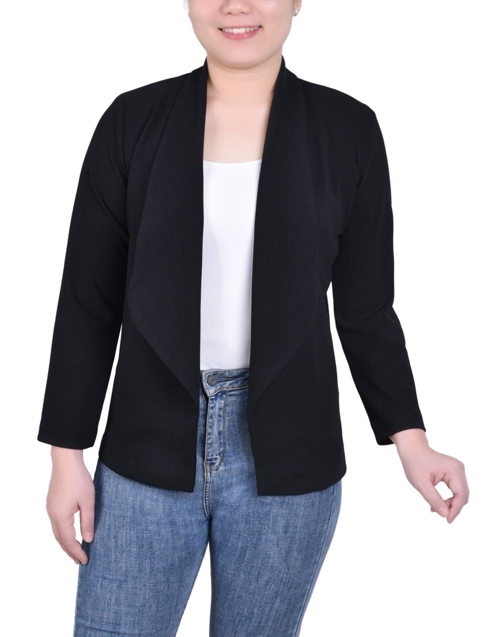 Long Sleeve Ponte Jacket - Petite Product Image