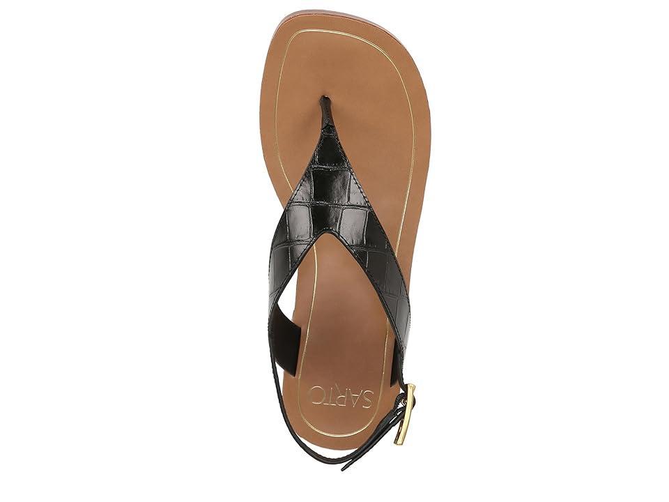 Franco Sarto Iris Ankle Strap Thong Sandals Croc Print Leather) Women's Sandals Product Image