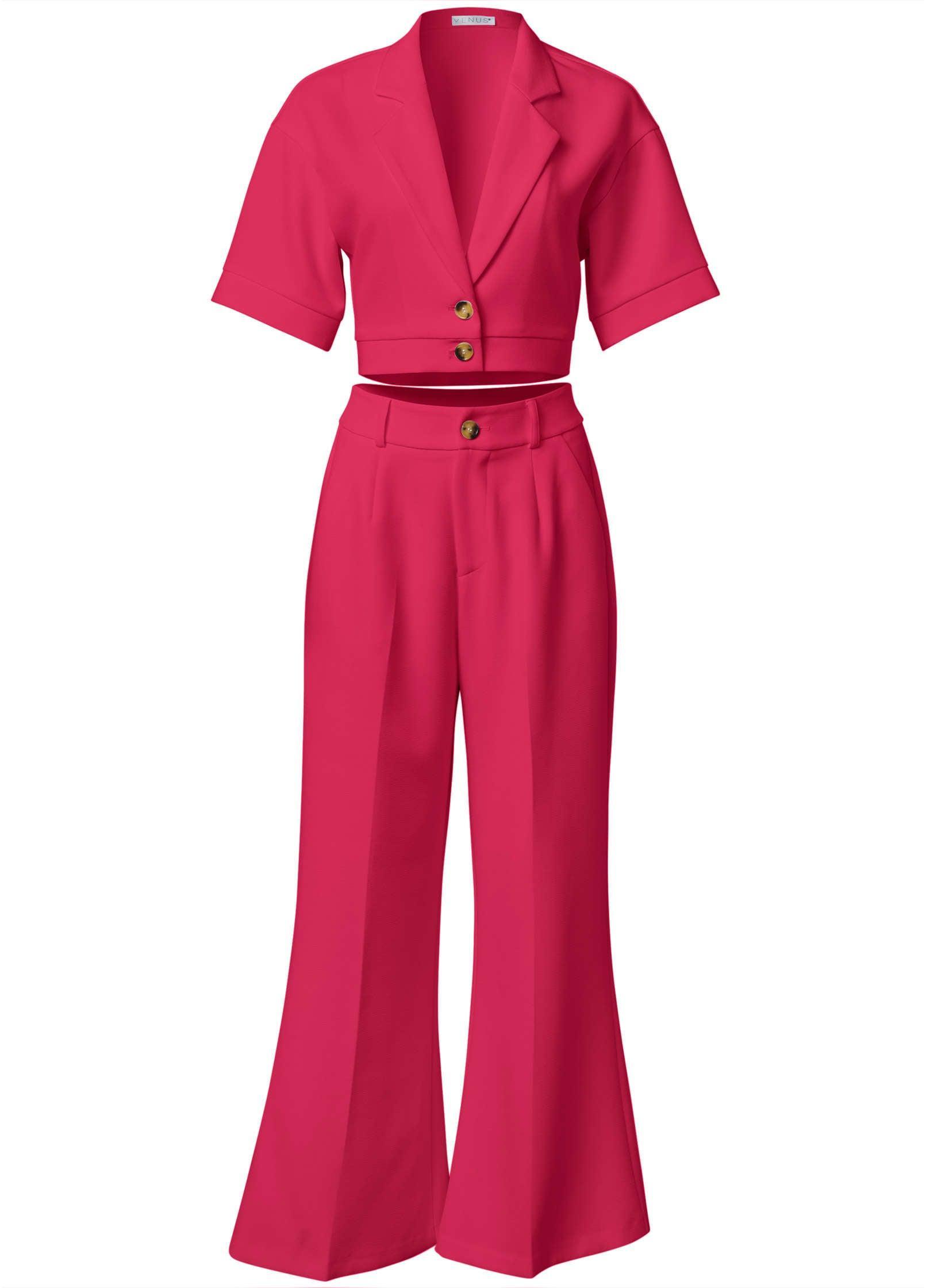 Flare Leg Suiting Set - Azalea Product Image